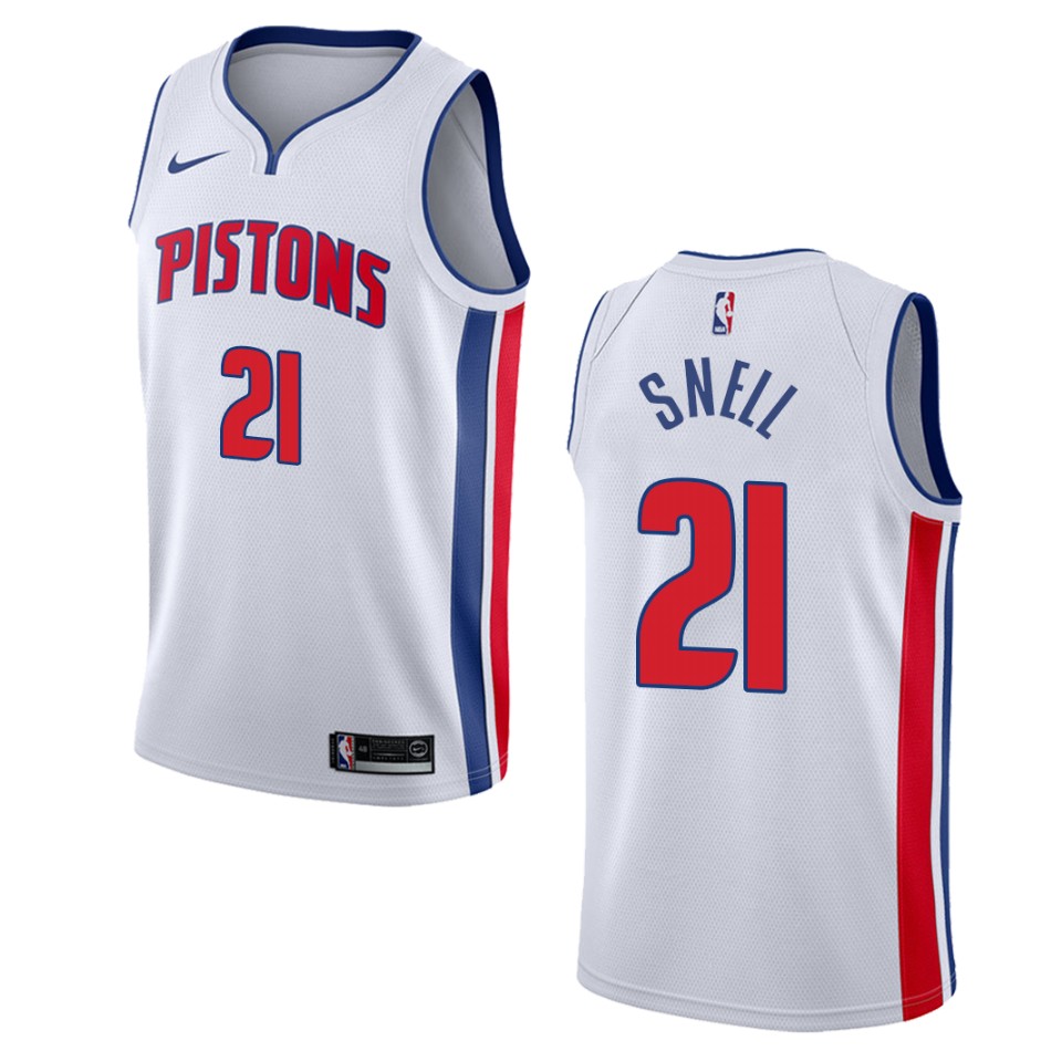 Men's Detroit Pistons #21 Tony Snell Association Swingman Jersey - White