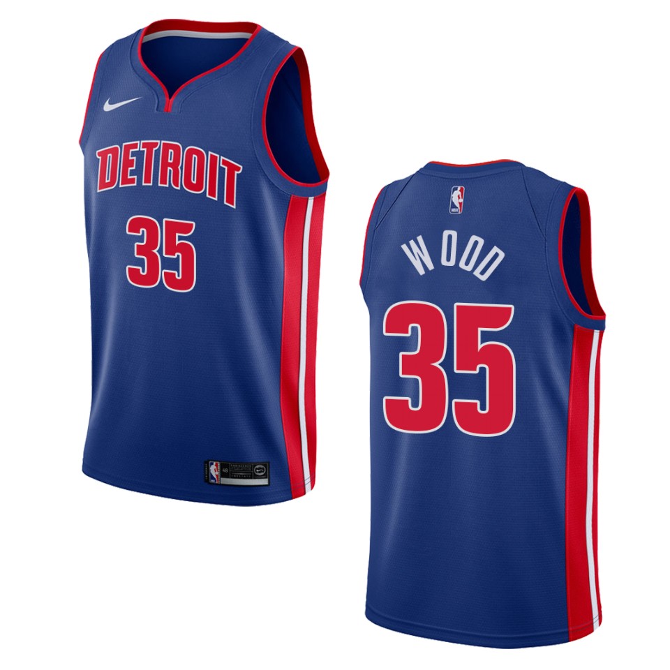 Men's Detroit Pistons #35 Christian Wood Icon Swingman Jersey - Blue