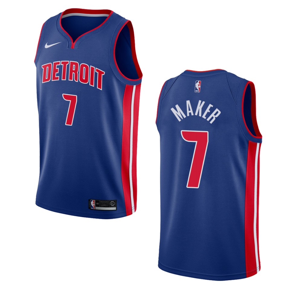 Men's Detroit Pistons #7 Thon Maker Icon Swingman Jersey - Blue