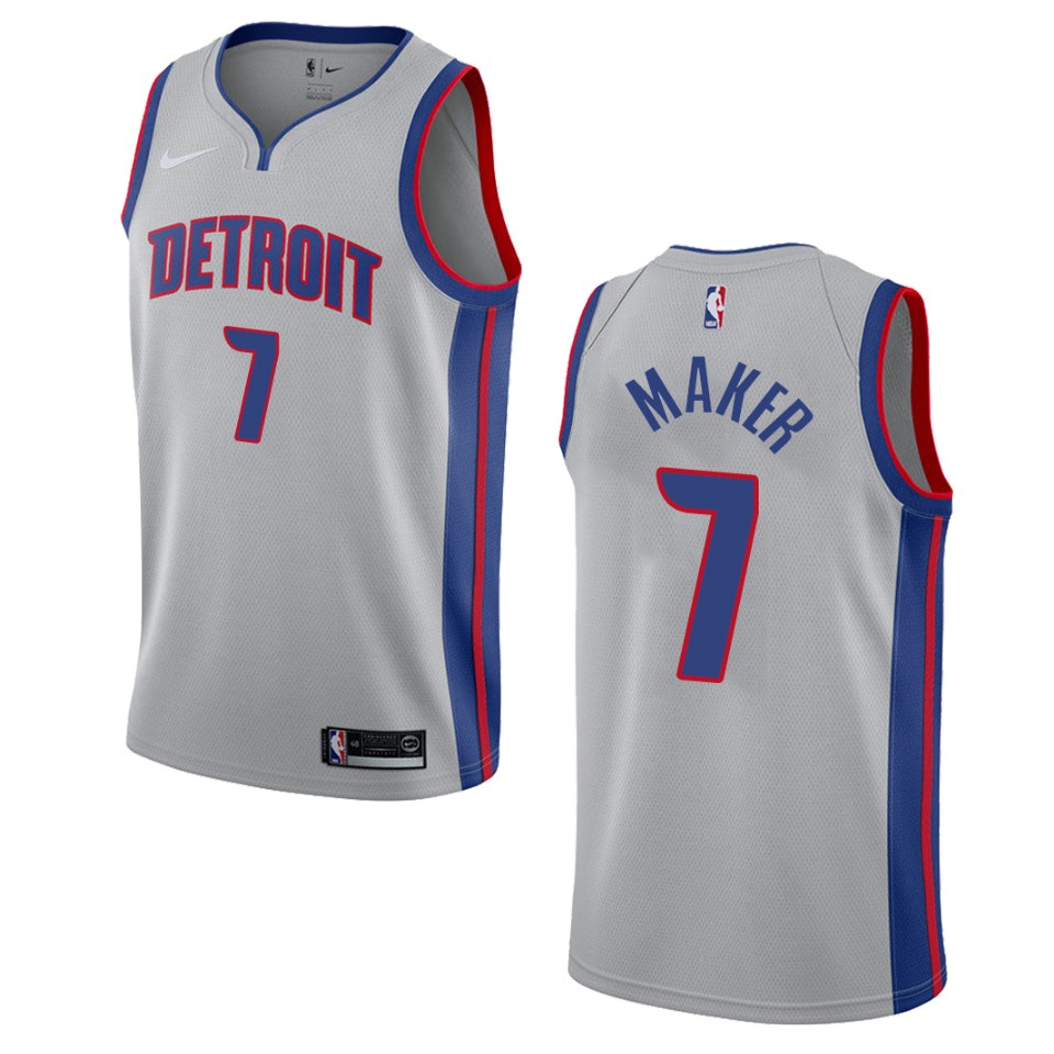 Men's Detroit Pistons #7 Thon Maker Statement Swingman Jersey - Gray