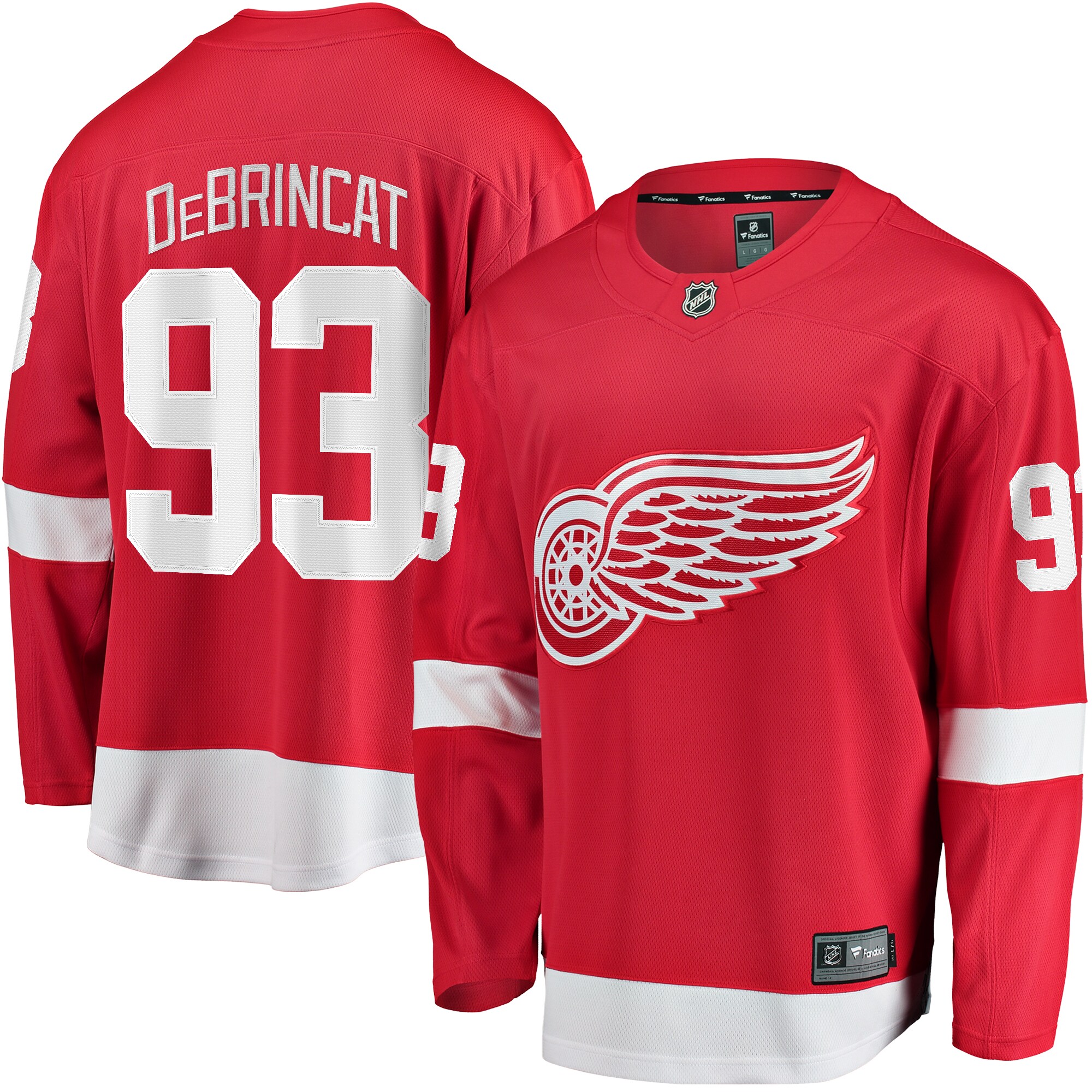 Men's Detroit Red Wings Alex DeBrincat Red Home Breakaway Jersey - JS265 