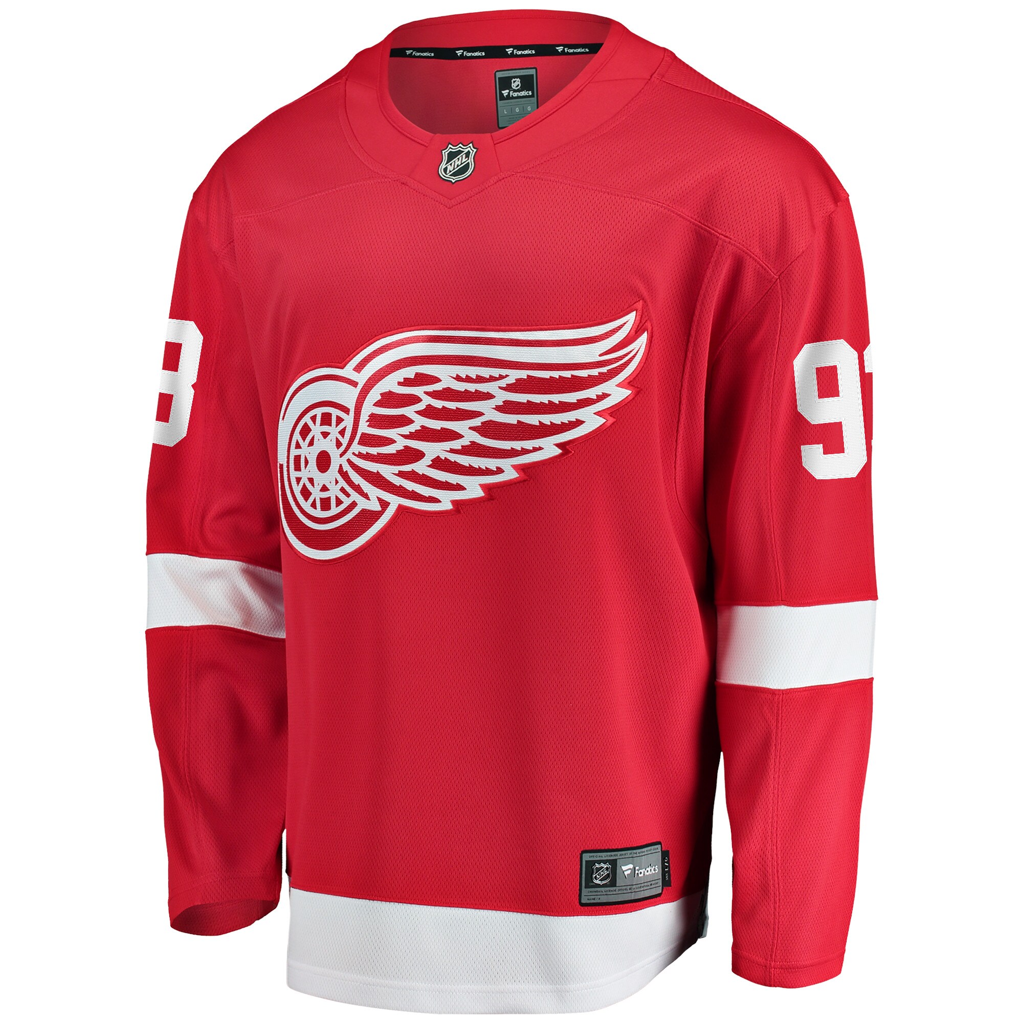 Alternative view of Men's Detroit Red Wings Alex DeBrincat Red Home Premier Breakaway Player Jersey - JS528 