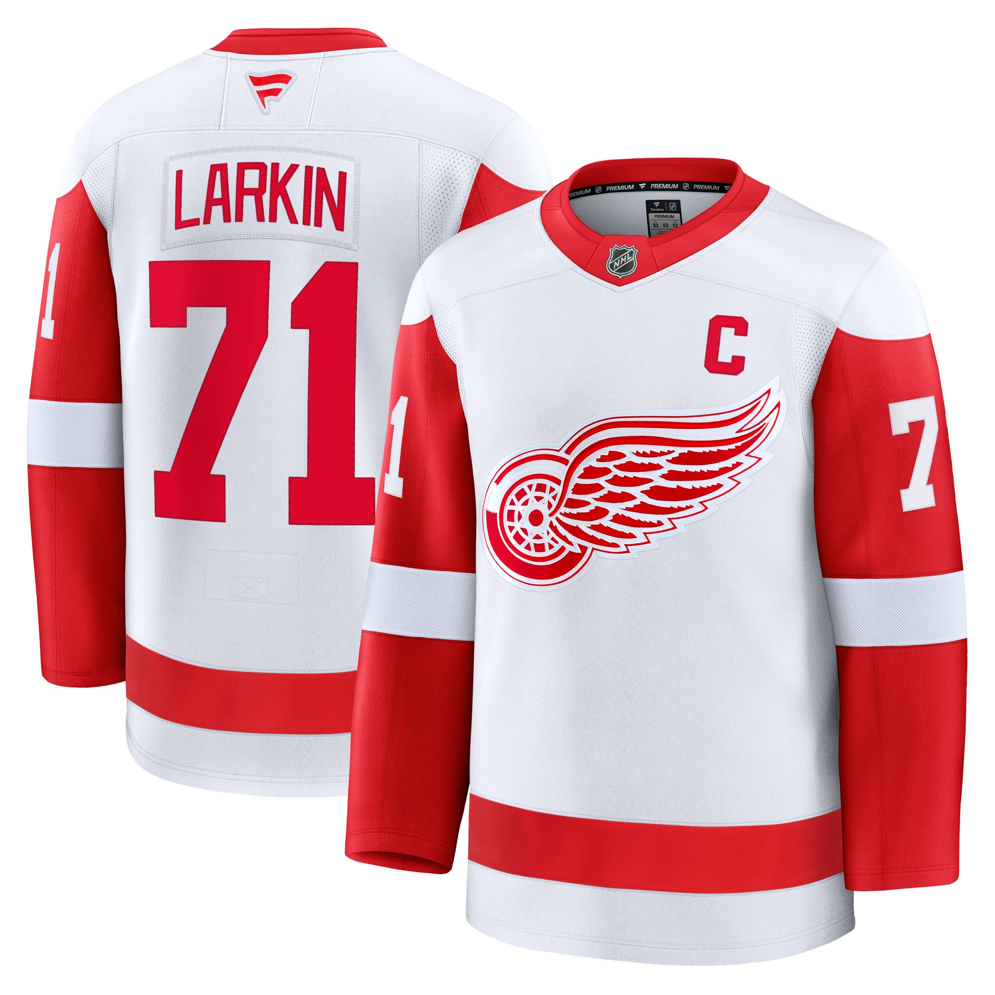 Men's Detroit Red Wings Dylan Larkin White Away Premium Jersey - JS670 
