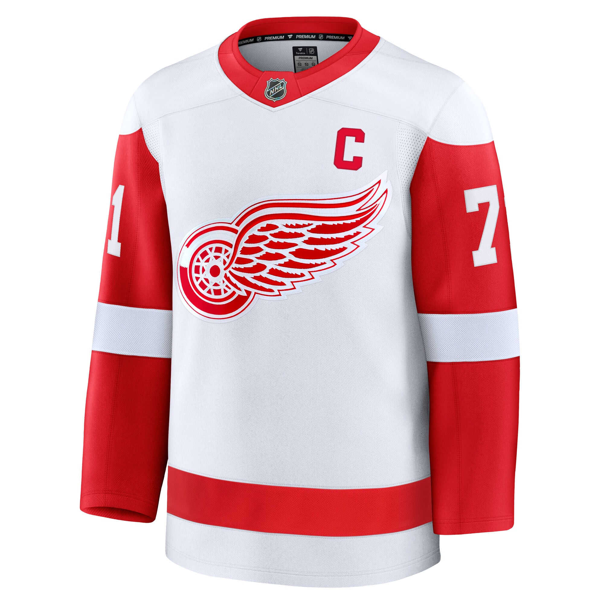 Alternative view of Men's Detroit Red Wings Dylan Larkin White Away Premium Jersey - JS891 
