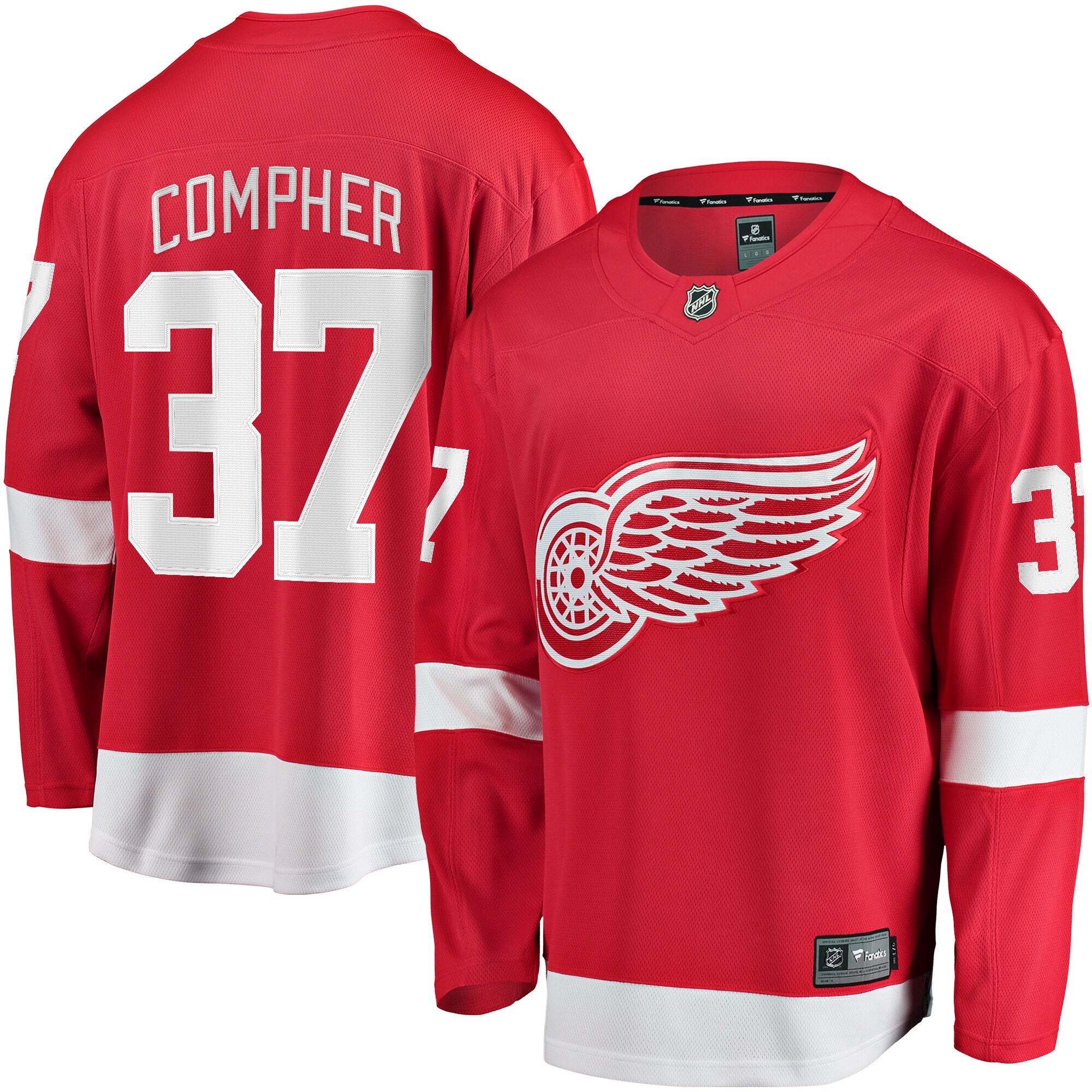 Men's Detroit Red Wings J.T. Compher Red Home Breakaway Jersey - JS852 