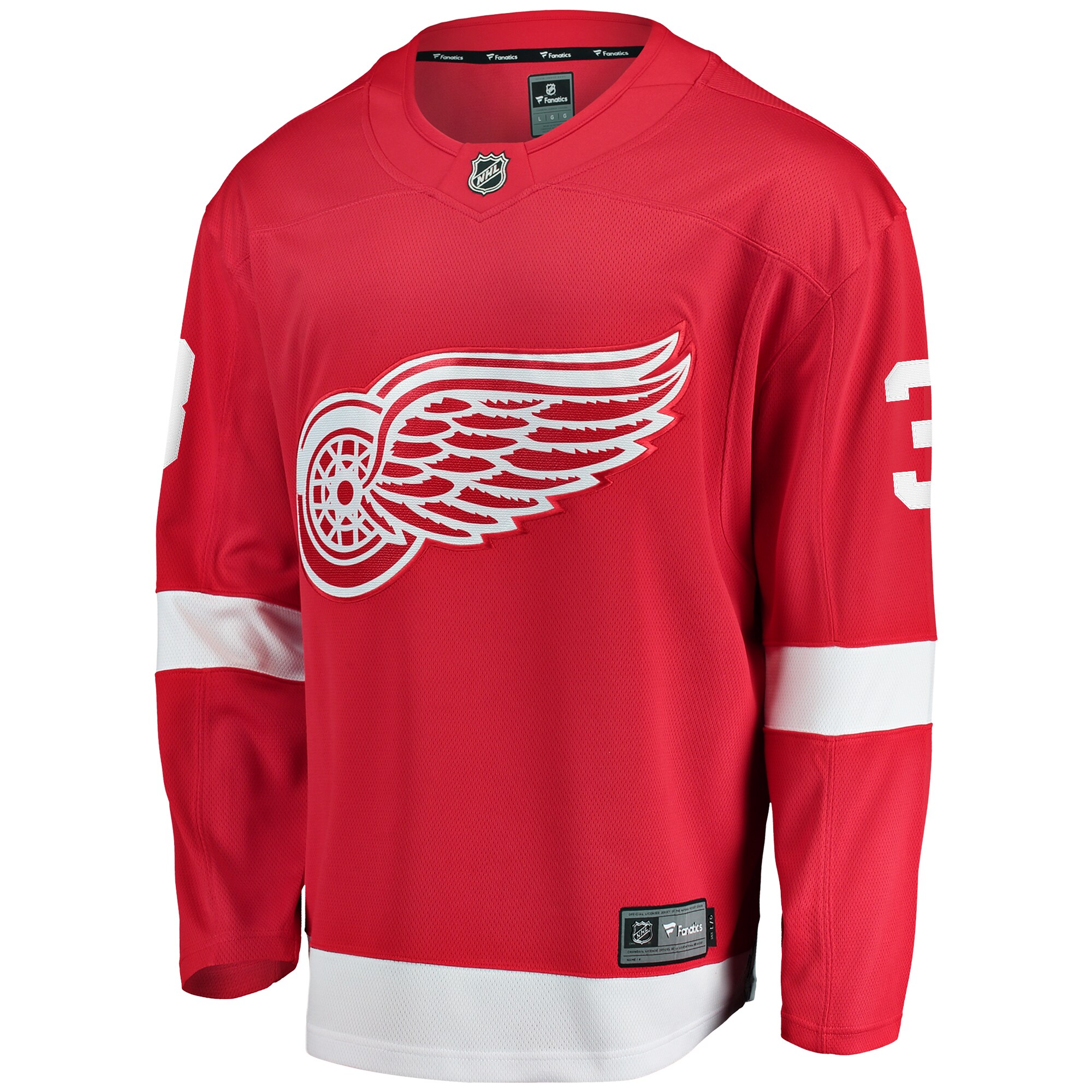Alternative view of Men's Detroit Red Wings Justin Holl Red Home Breakaway Jersey - JS604 