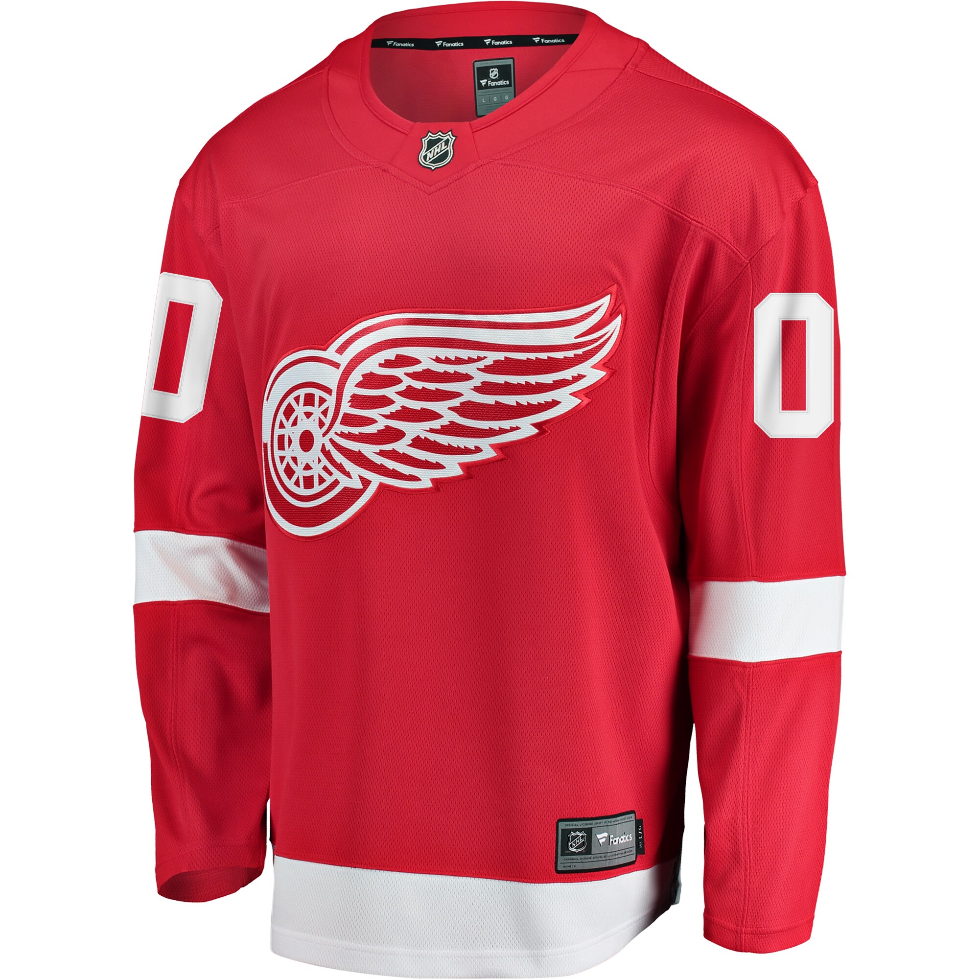 Alternative view of Men's Detroit Red Wings Red Home Breakaway Custom Jersey - JS425 