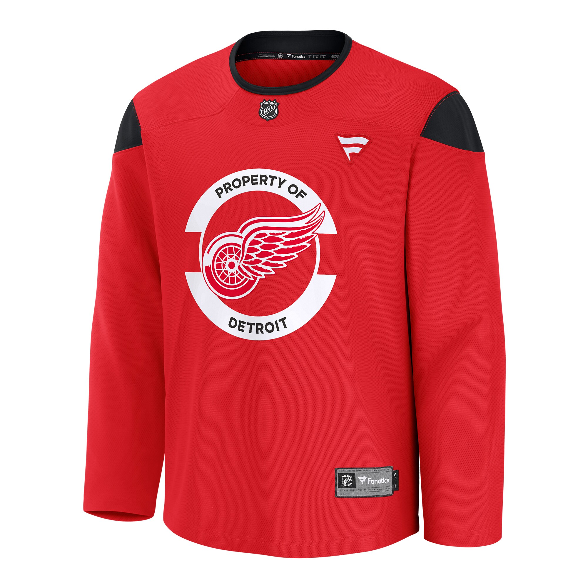 Alternative view of Men's Detroit Red Wings Red Home Practice Jersey - JS406 