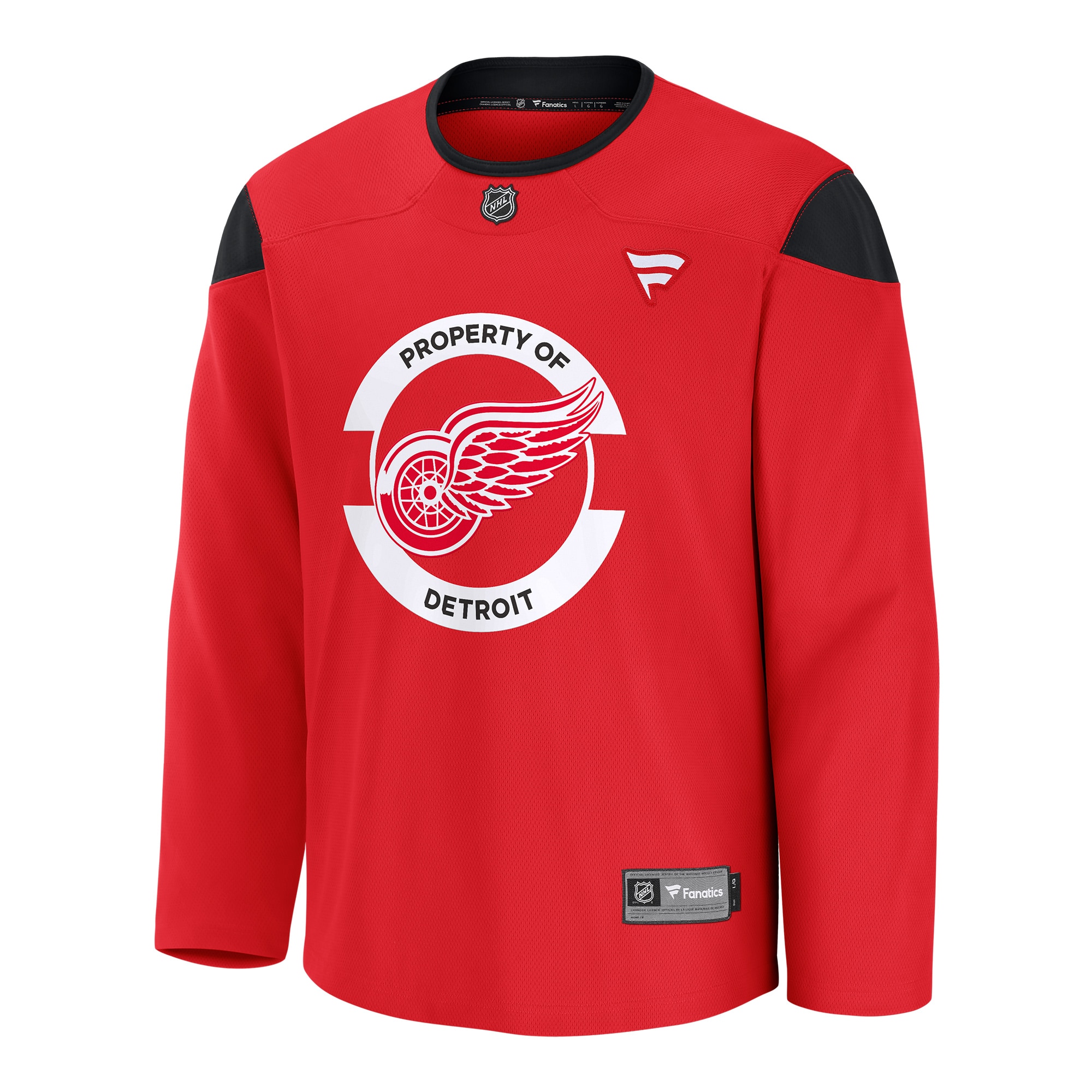 Alternative view of Men's Detroit Red Wings Red Home Practice Jersey - JS978 