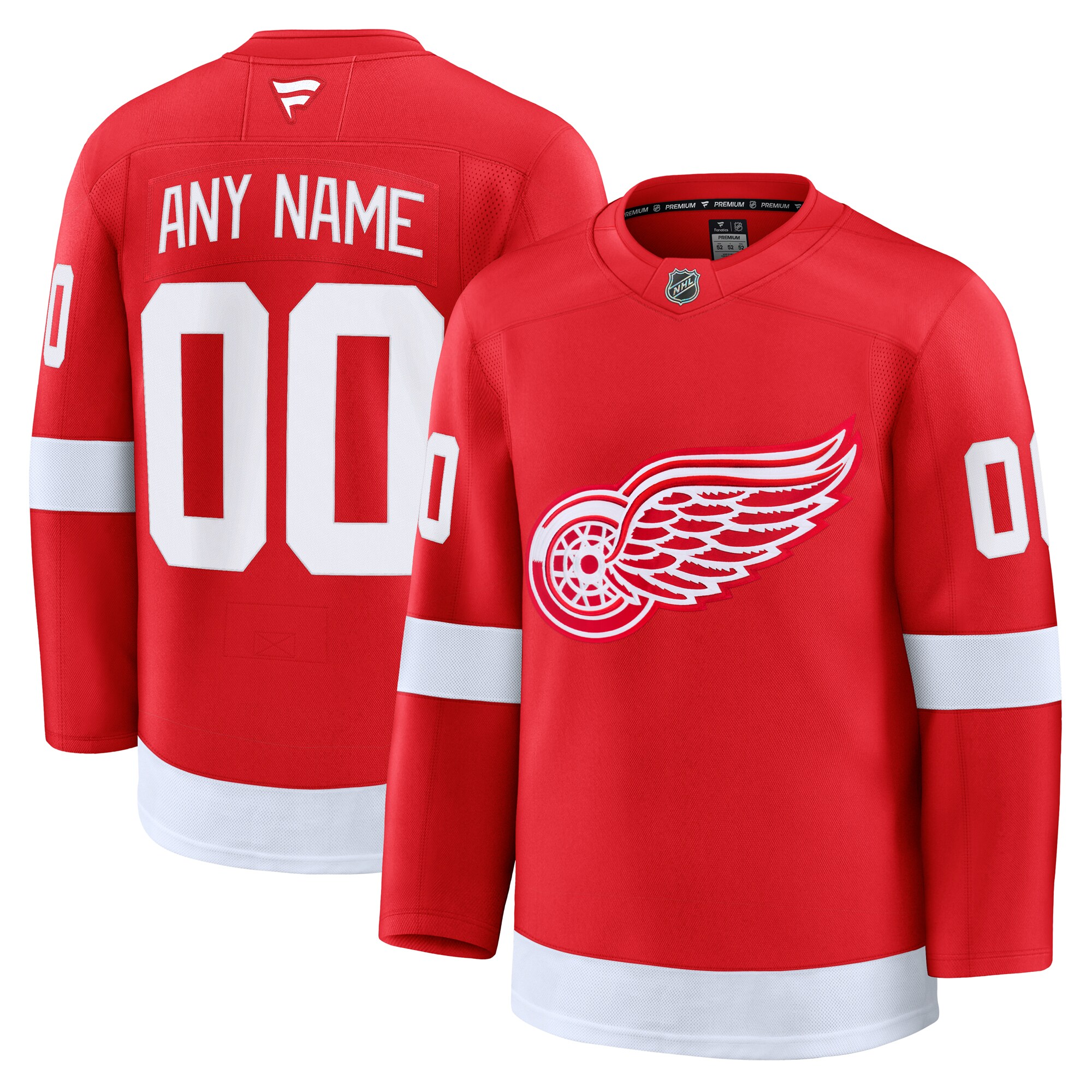 Men's Detroit Red Wings Red Home Premium Custom Jersey - JS858 