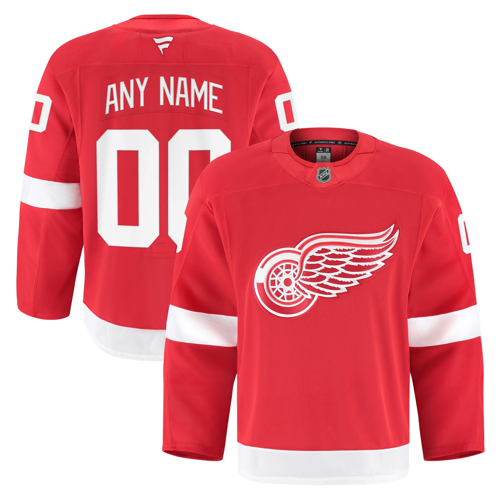 Men's Detroit Red Wings Red Home Pro Custom Jersey - JS207 