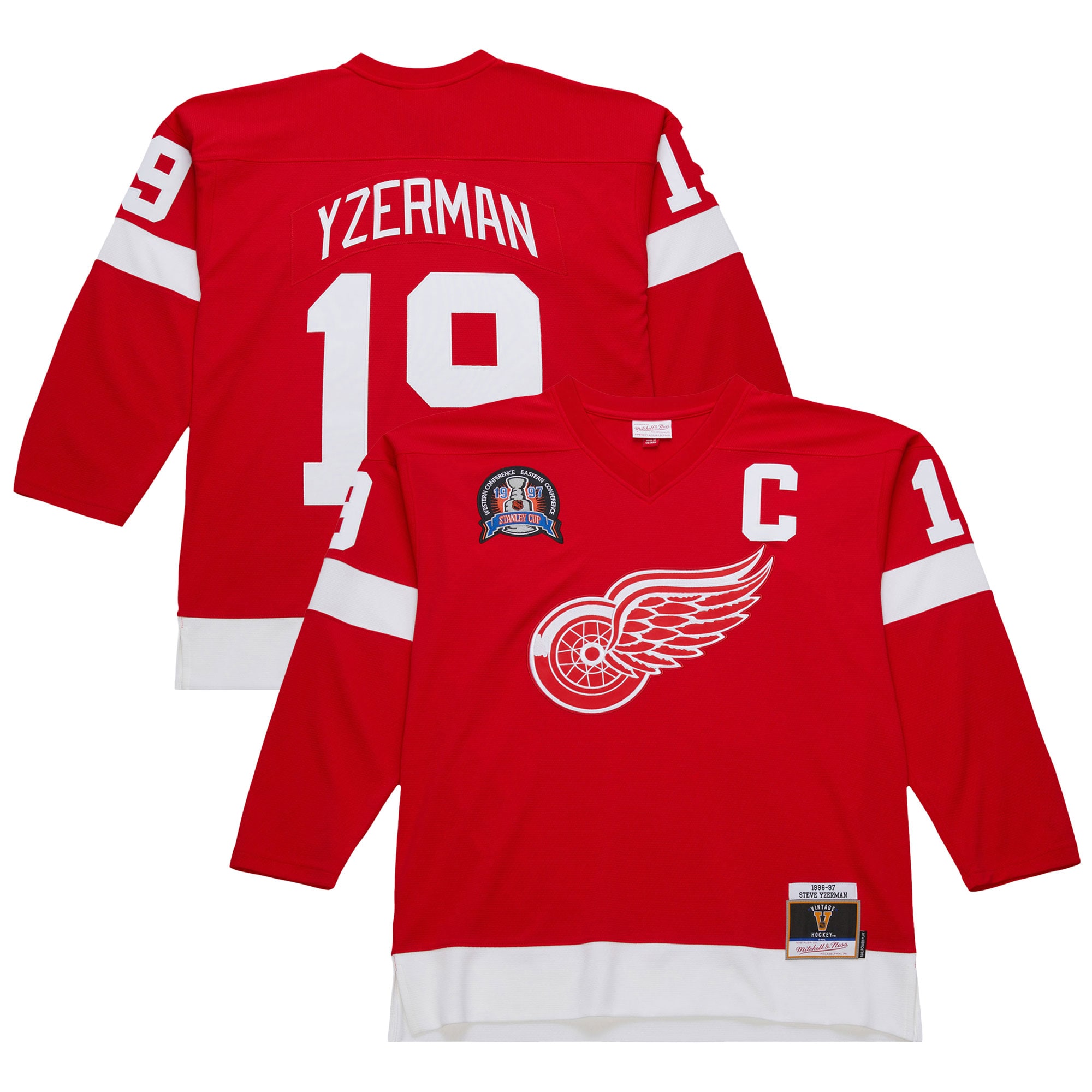 Men's Detroit Red Wings Steve Yzerman Scarlet 1996-97 Power Play Jersey - JS532 
