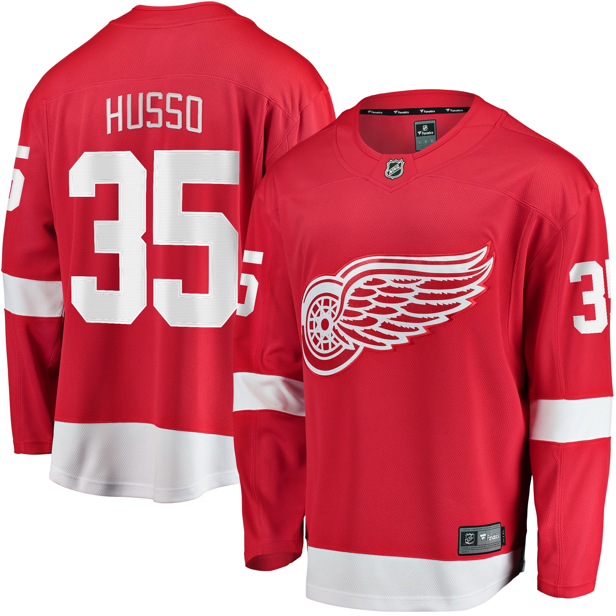 Men's Detroit Red Wings Ville Husso Red Home Breakaway Player Jersey - JS201 