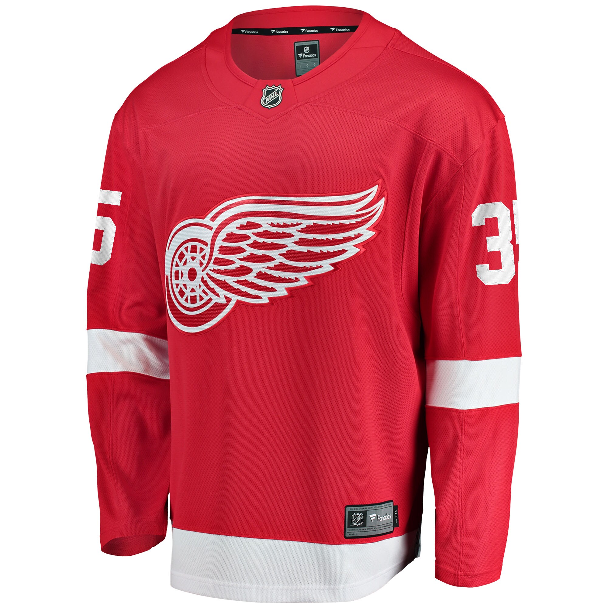 Alternative view of Men's Detroit Red Wings Ville Husso Red Home Breakaway Player Jersey - JS201 