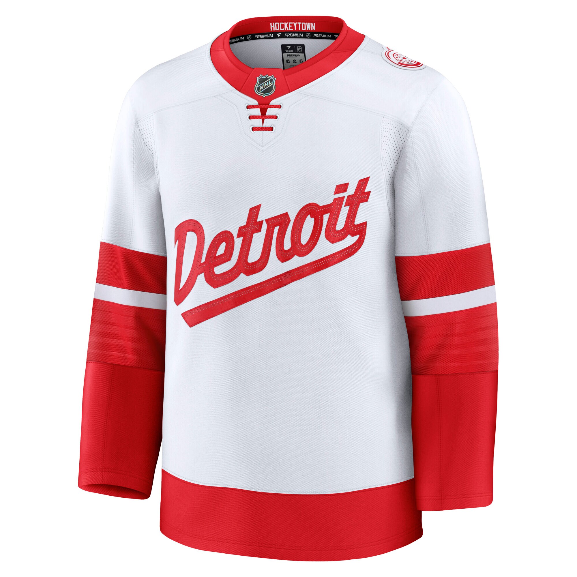 Alternative view of Men's Detroit Red Wings White 2025 NHL Stadium Series Premium Jersey - JS848 