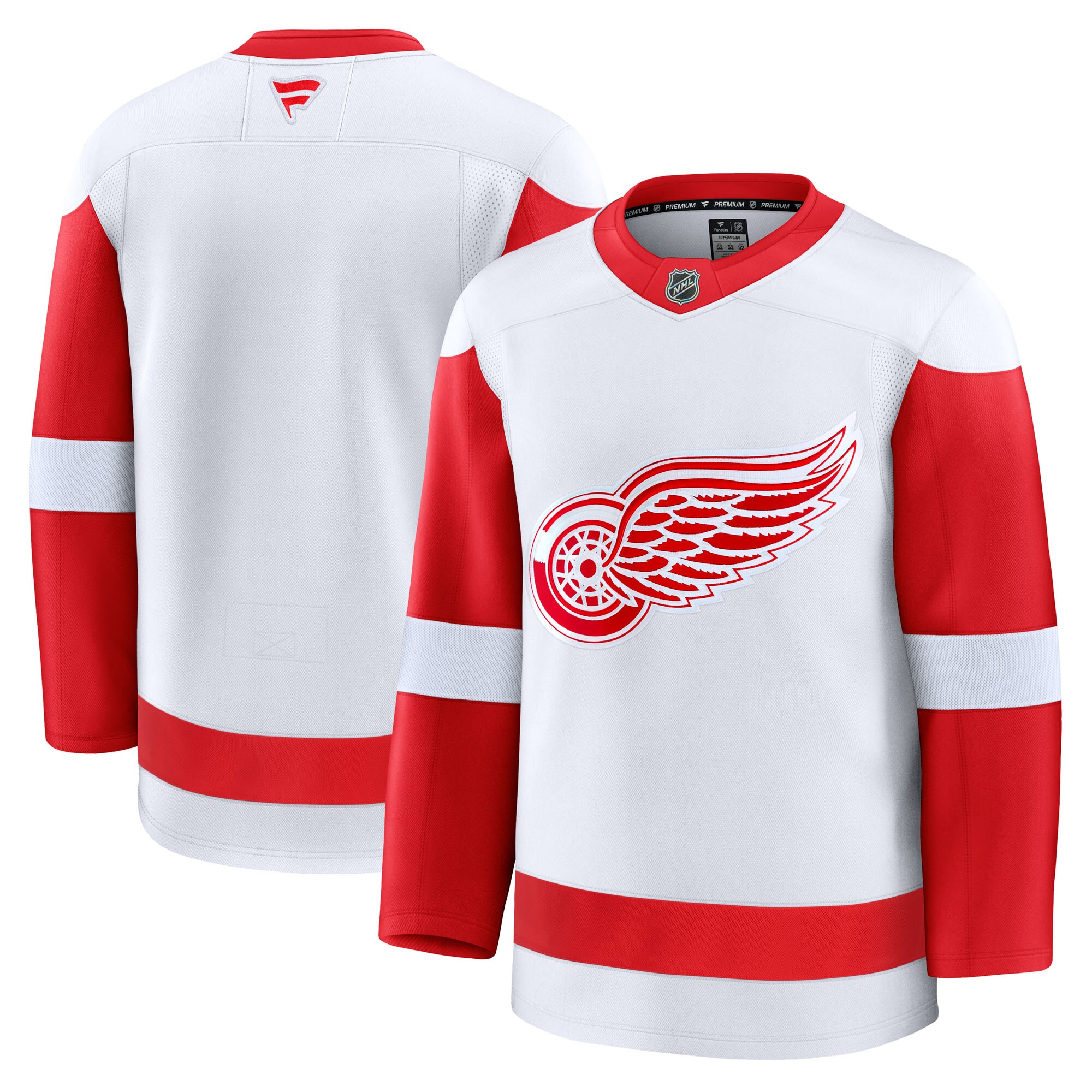 Men's Detroit Red Wings White Away Premium Jersey - JS243 
