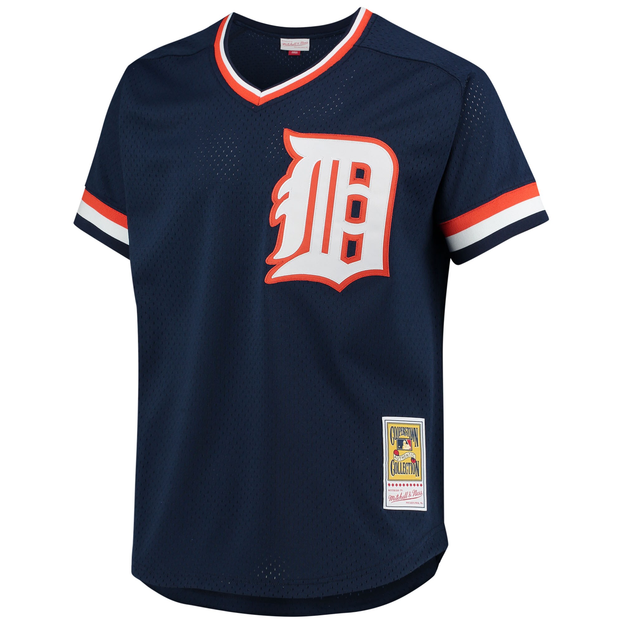 Alternative view of Men's Detroit Tigers Alan Trammell Mitchell & Ness Navy 1984 Copperstown Collection Mesh Batting Practice Jersey
