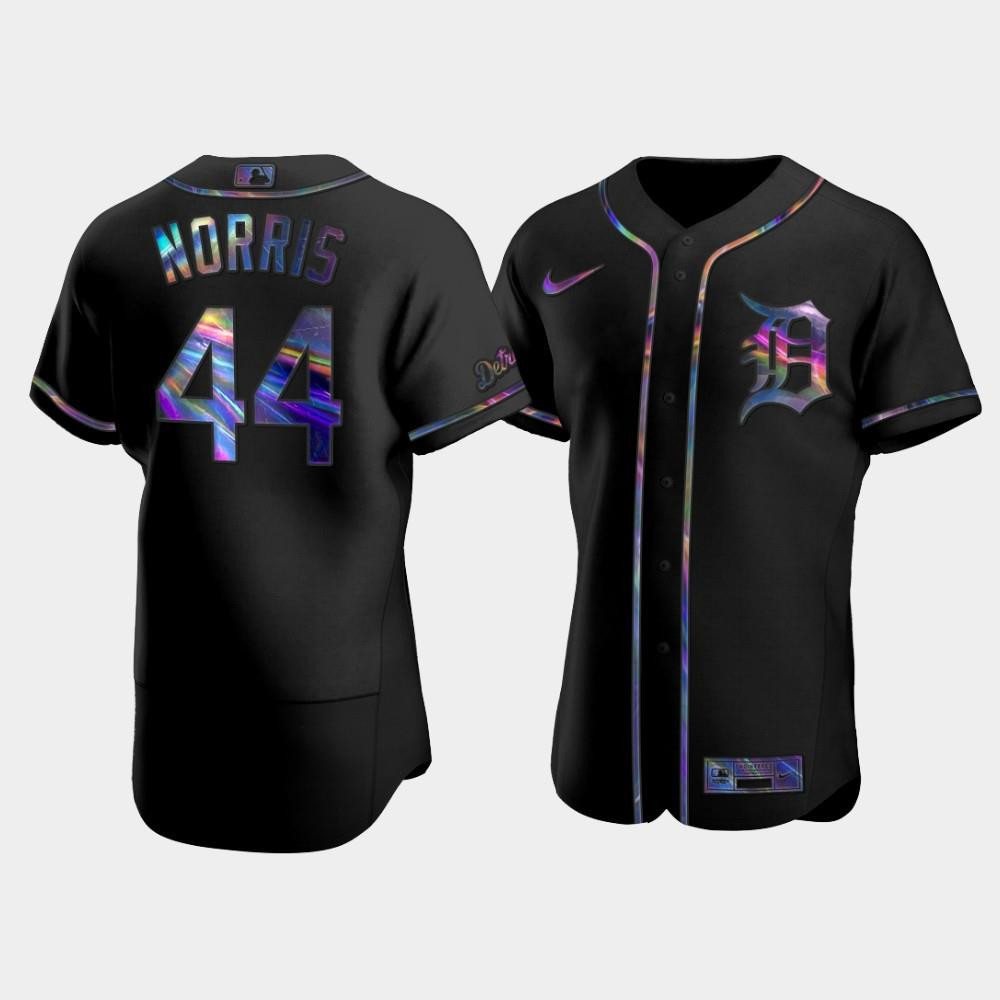 Men's Detroit Tigers Daniel Norris 44 Black Golden Edition Holographic Jersey Jersey