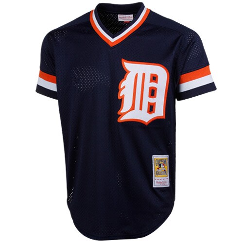 Alternative view of Men's Detroit Tigers Kirk Gibson Mitchell & Ness Navy 1984 Cooperstown Collection Mesh Batting Practice Jersey