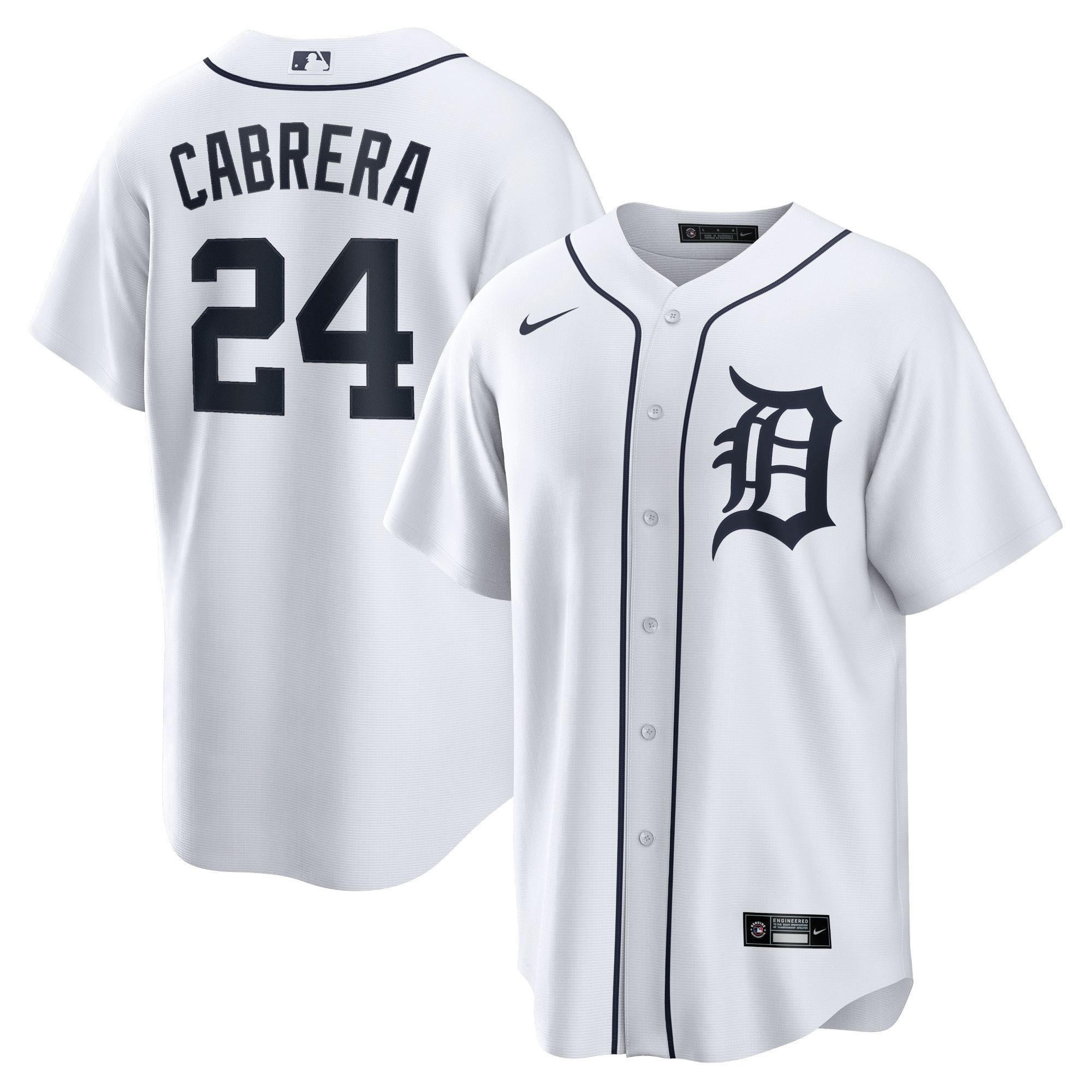 Men's Detroit Tigers Miguel Cabrera White Home Player Name Jersey