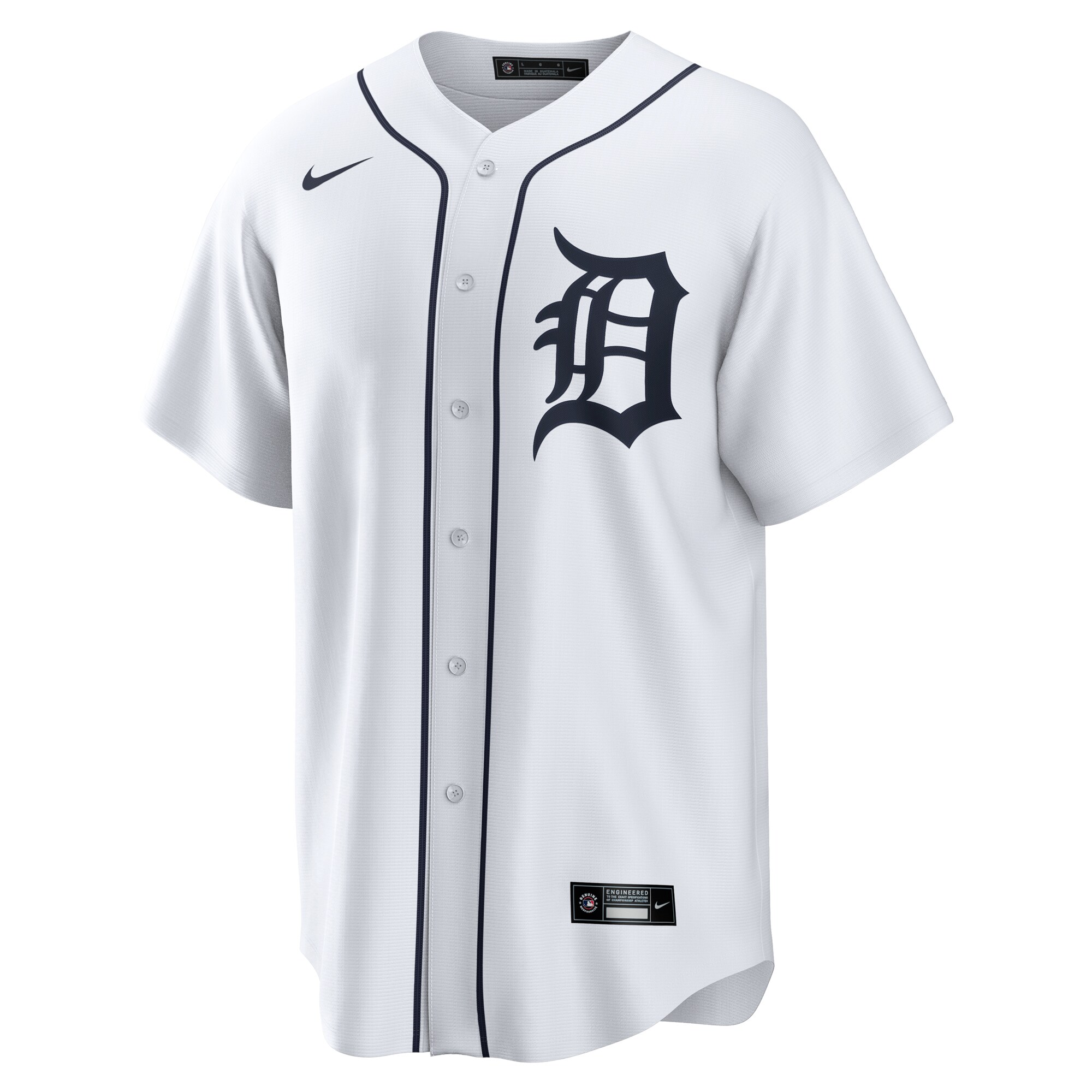 Alternative view of Men's Detroit Tigers White #1 Dad Home Jersey