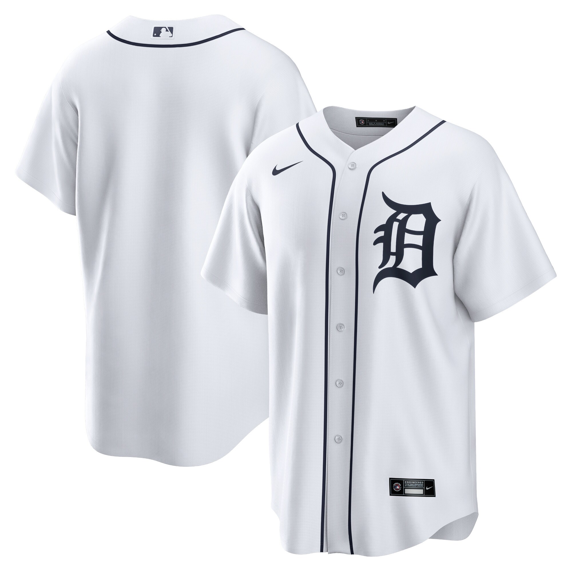 Men's Detroit Tigers White Home Blank Jersey