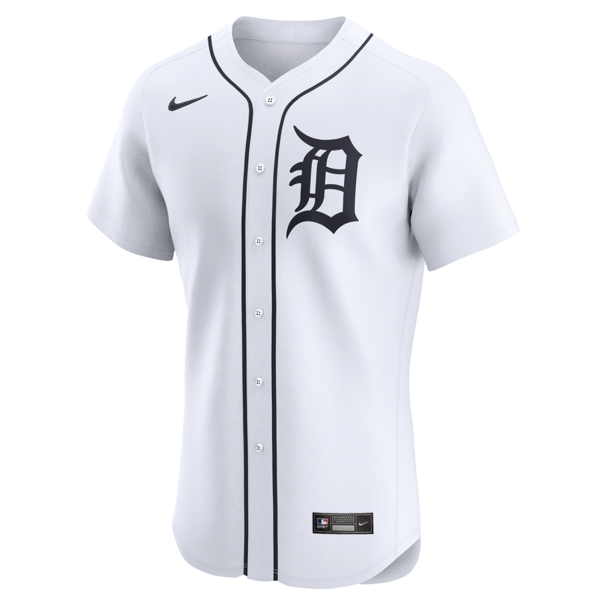 Alternative view of Men's Detroit Tigers White Home Elite Jersey