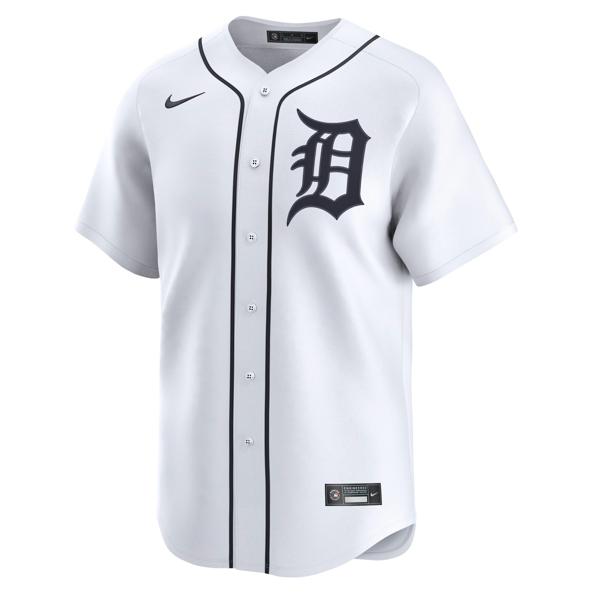 Alternative view of Men's Detroit Tigers White Home Limited Jersey
