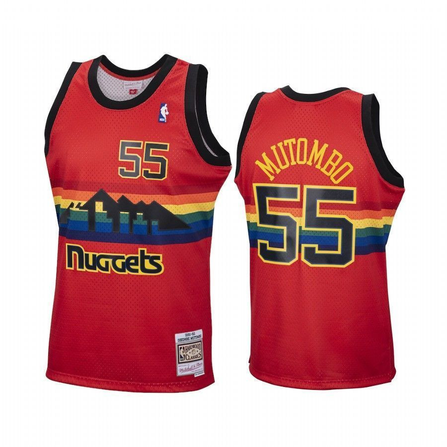 Men's Dikembe Mutombo Denver Nuggets Red Jersey Reload Hardwood Classics - JS954 