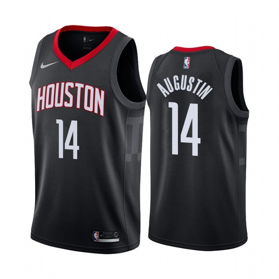 Men's D.j. Augustin 14 Houston Rockets Statet Edition Jersey Black - JS577 