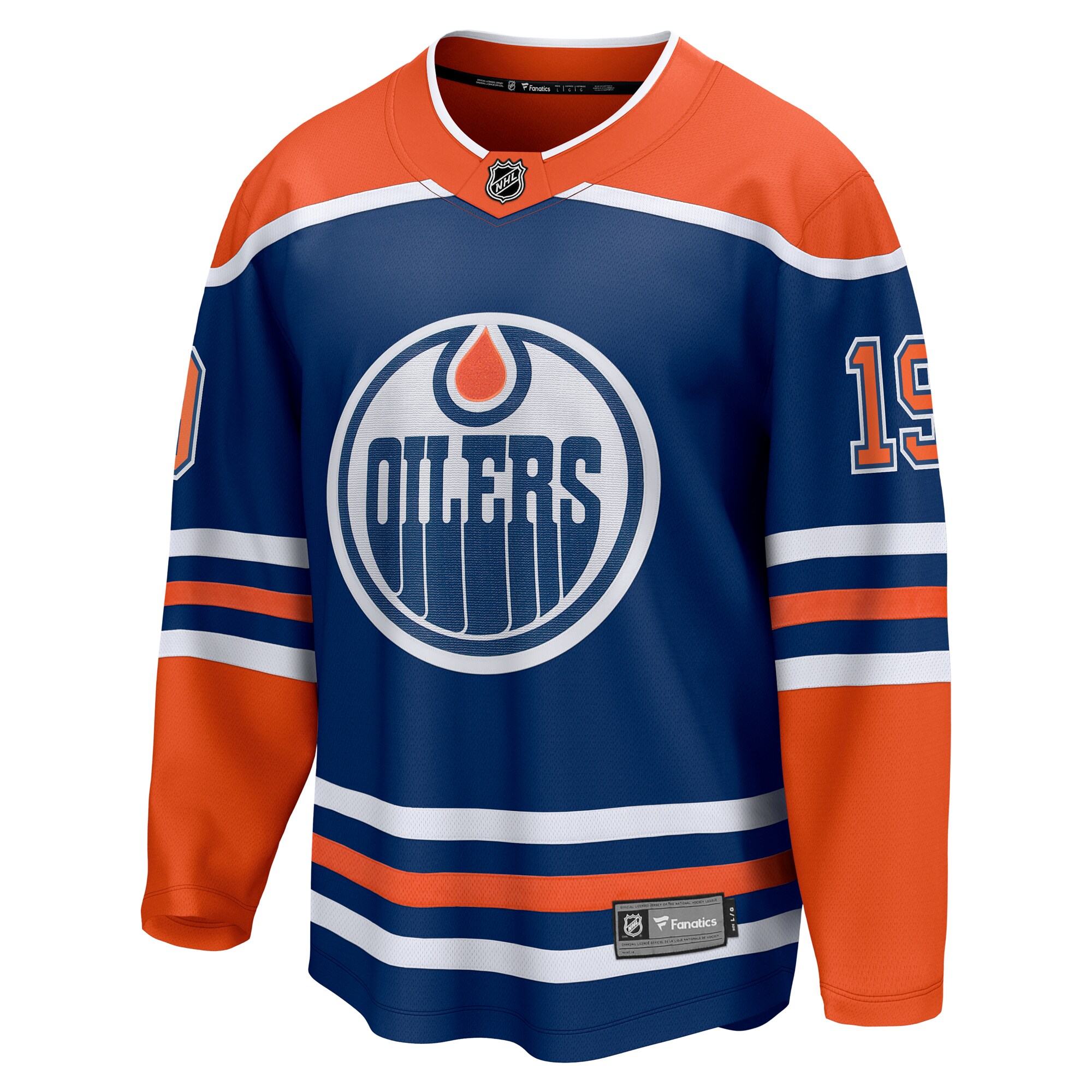 Alternative view of Men's Edmonton Oilers Adam Henrique Royal Home Breakaway Jersey - JS486 