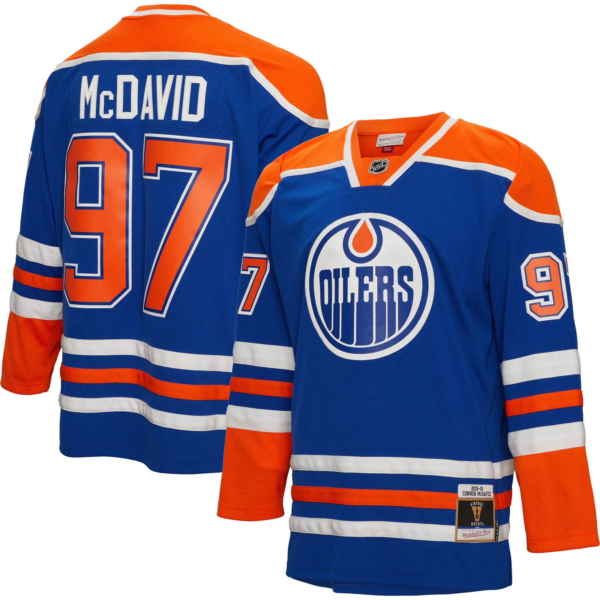 Men's Edmonton Oilers Connor McDavid Mitchell & Ness Blue 2015/16 Blue Line Player Jersey - JS132 