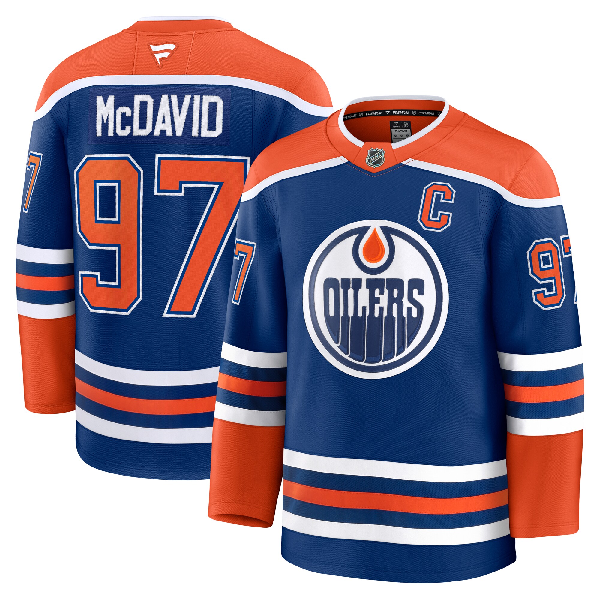 Men's Edmonton Oilers Connor McDavid Royal Home Premium Jersey - JS330 