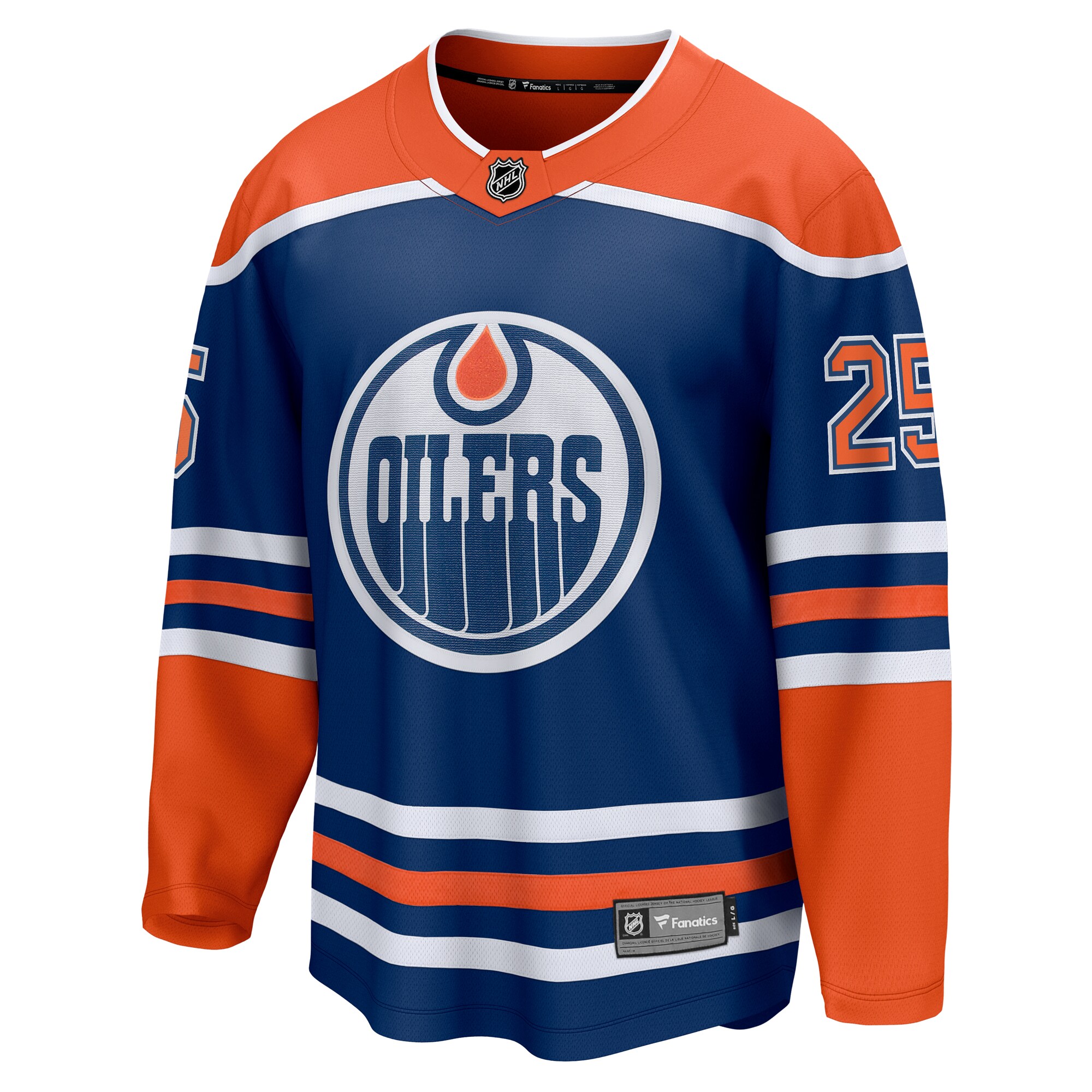 Alternative view of Men's Edmonton Oilers Darnell Nurse Royal Home Breakaway Player Jersey - JS193 