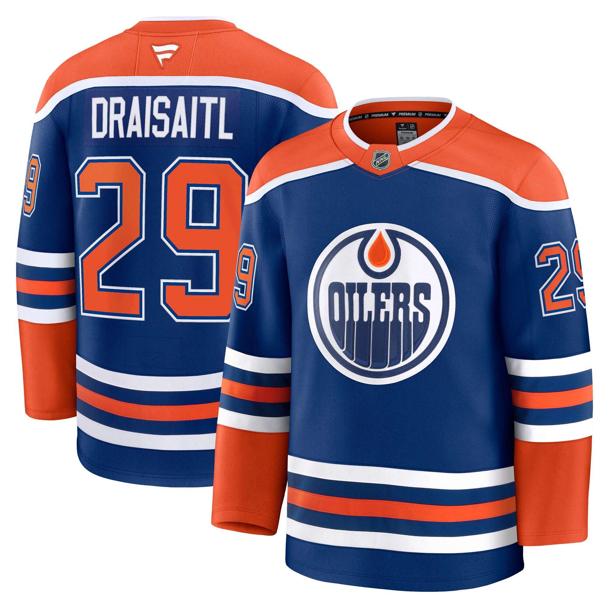 Men's Edmonton Oilers Leon Draisaitl Royal Home Premium Jersey - JS270 