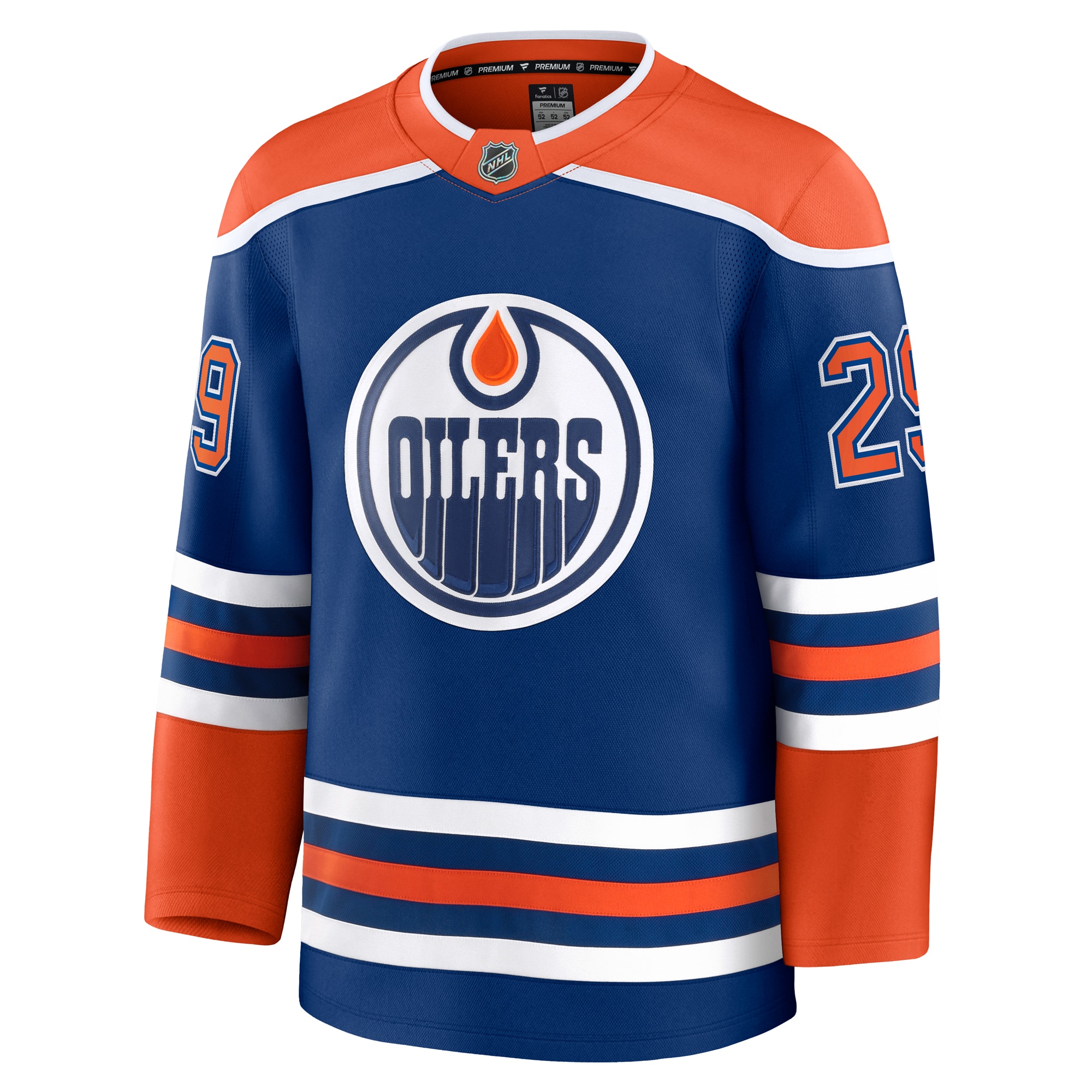 Alternative view of Men's Edmonton Oilers Leon Draisaitl Royal Home Premium Jersey - JS270 