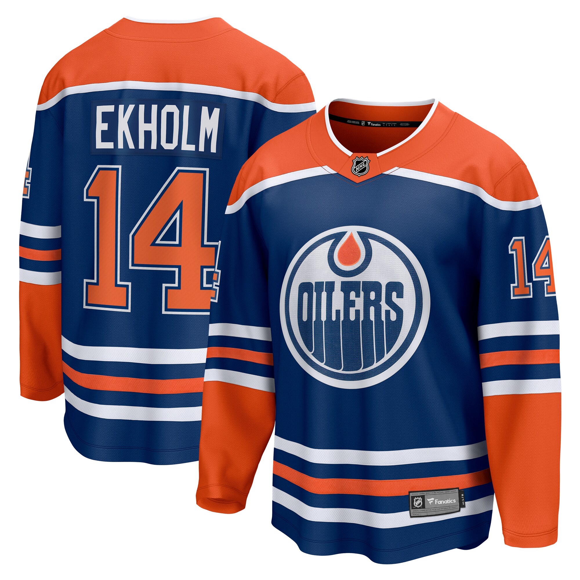 Men's Edmonton Oilers Mattias Ekholm Royal Home Breakaway Jersey - JS549 