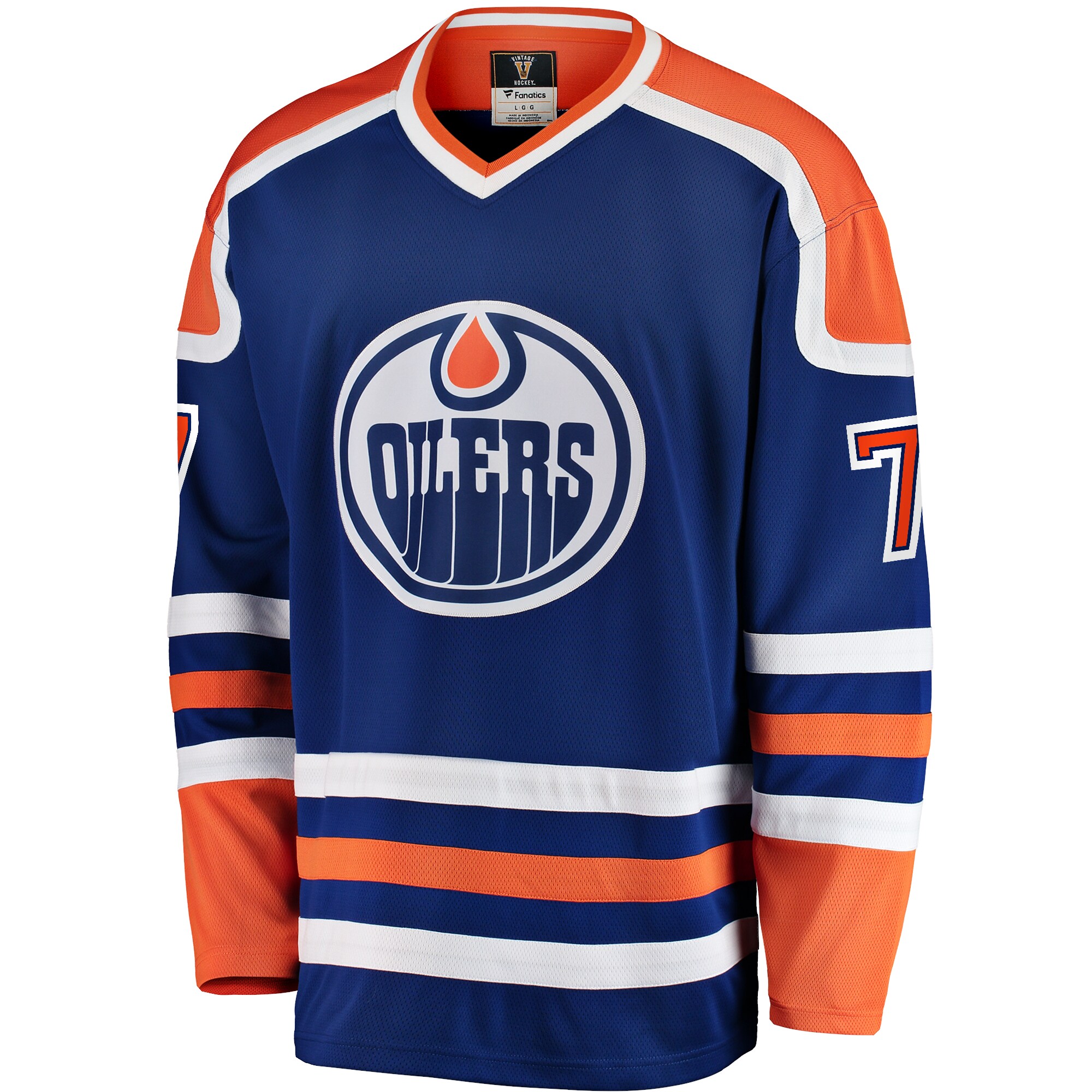 Alternative view of Men's Edmonton Oilers Paul Coffey Blue Premier Breakaway Retired Player Jersey - JS755 