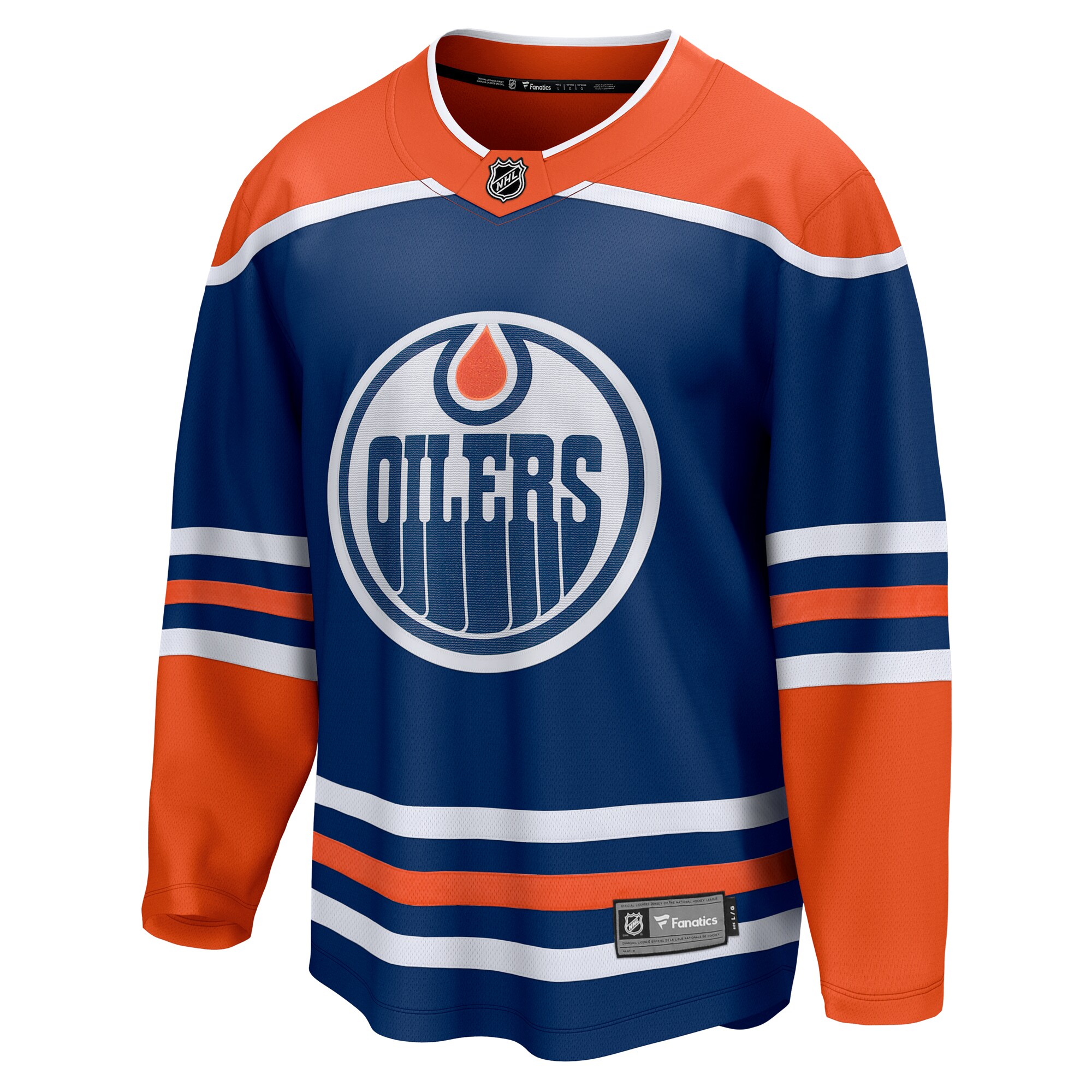 Alternative view of Men's Edmonton Oilers Royal Home Breakaway Blank Jersey - JS490 