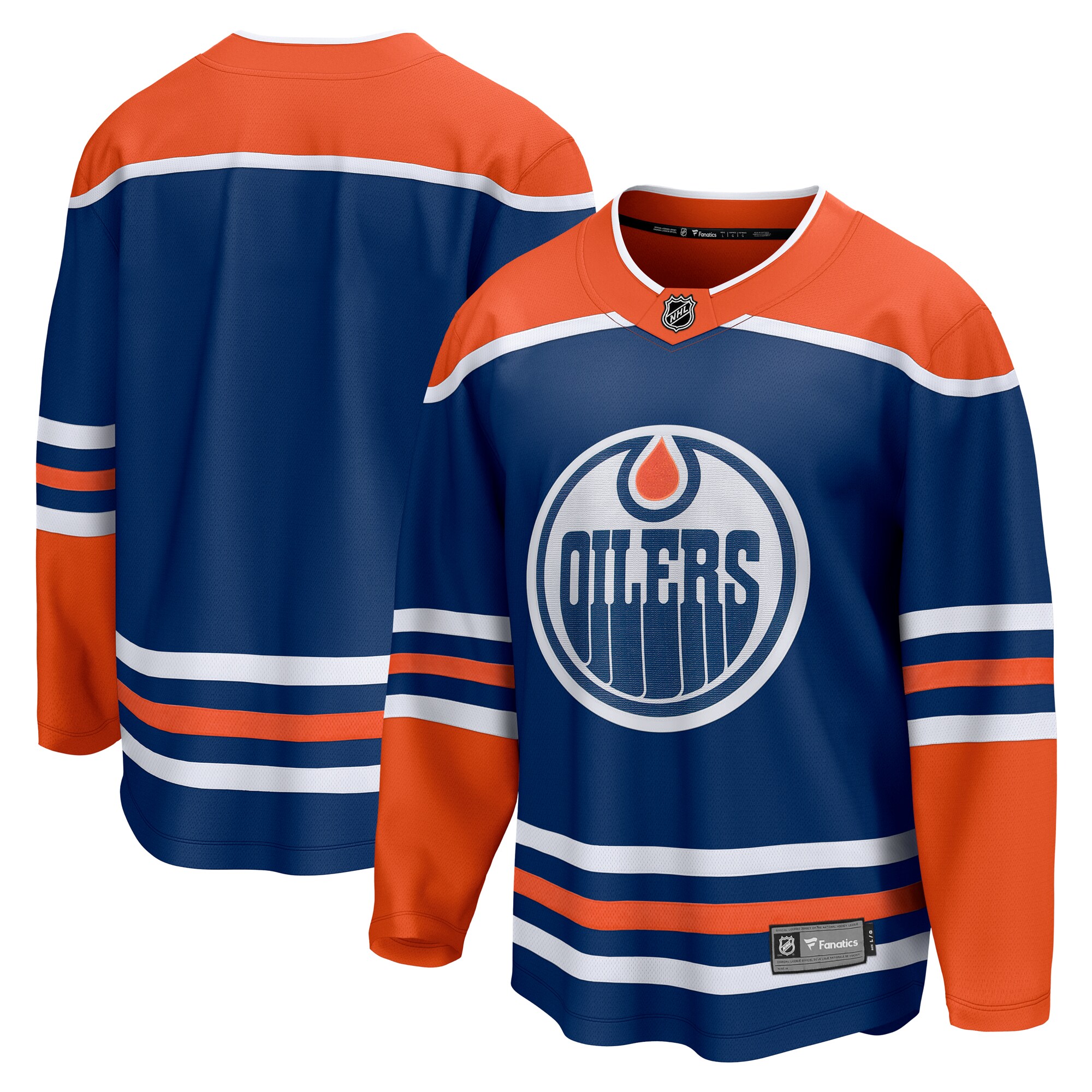 Men's Edmonton Oilers Royal Home Breakaway Blank Jersey - JS490 