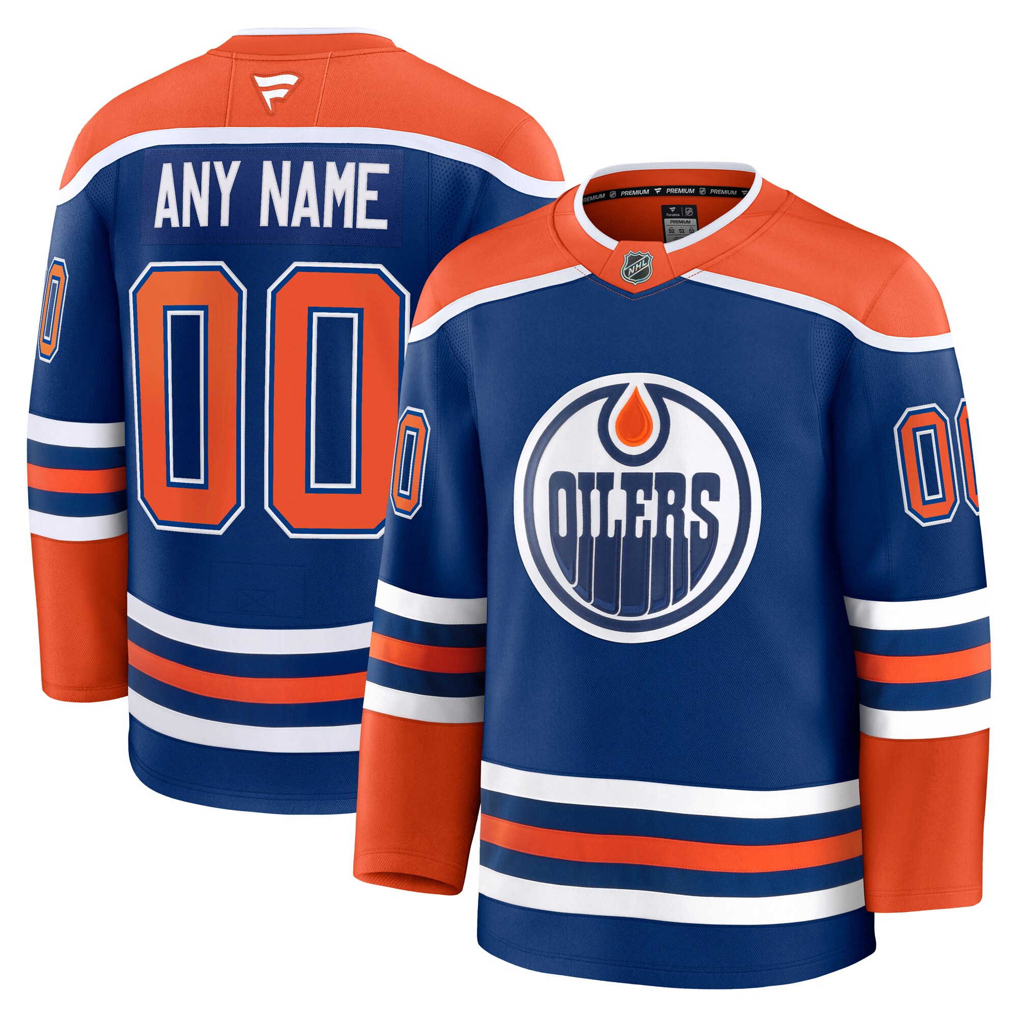 Men's Edmonton Oilers Royal Home Premium Custom Jersey - JS360 