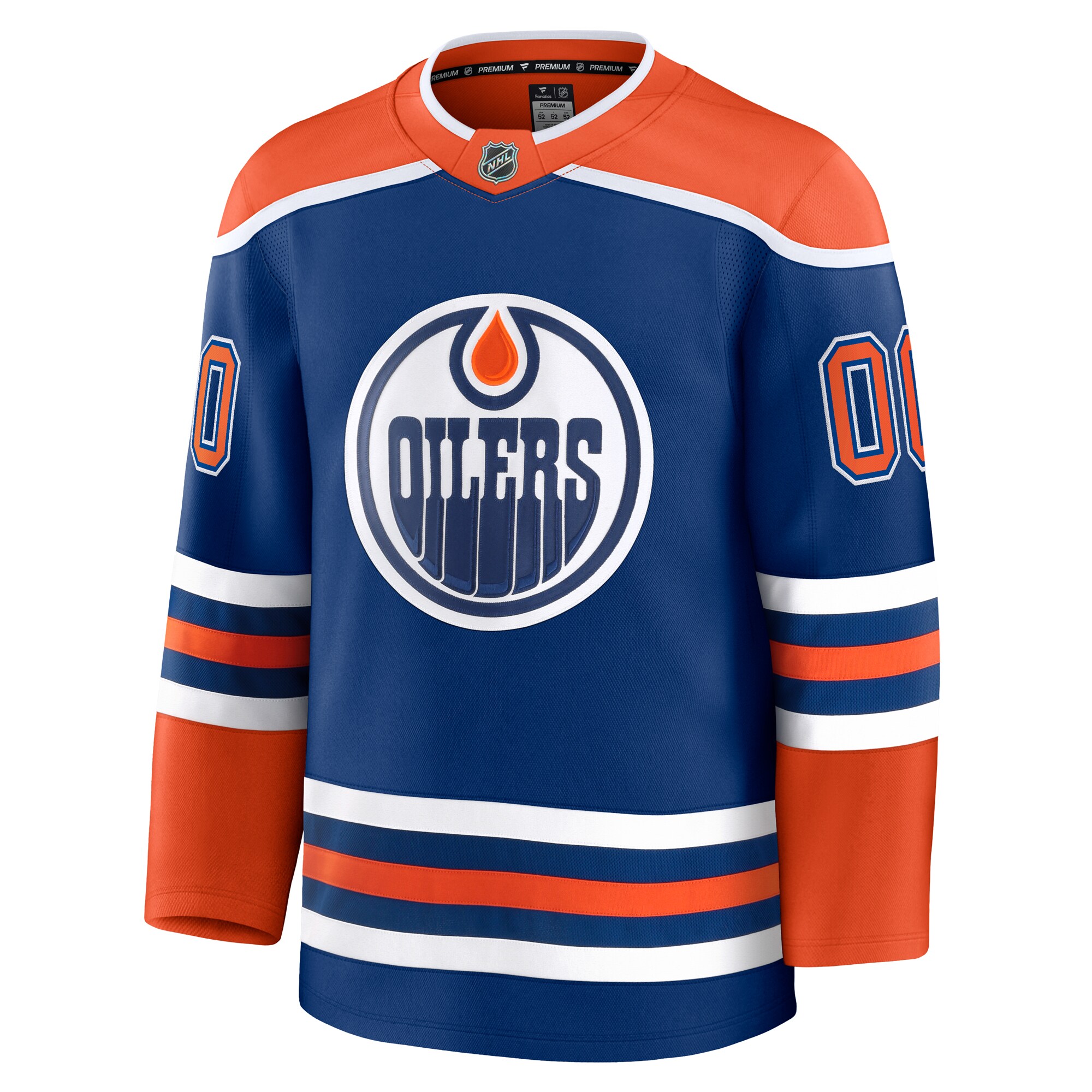 Alternative view of Men's Edmonton Oilers Royal Home Premium Custom Jersey - JS360 
