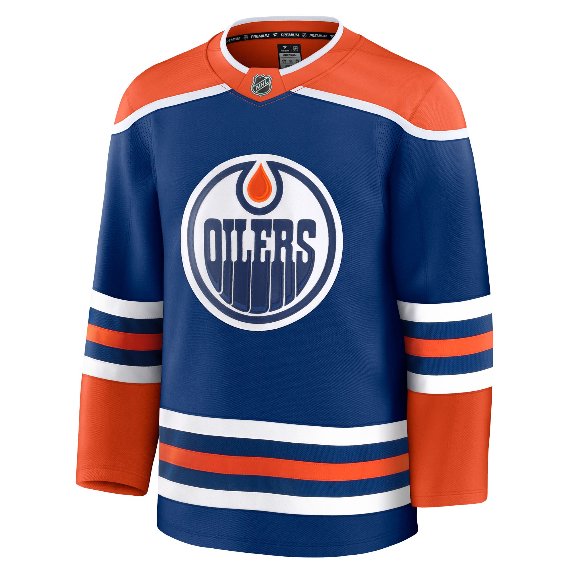 Alternative view of Men's Edmonton Oilers Royal Home Premium Jersey - JS768 