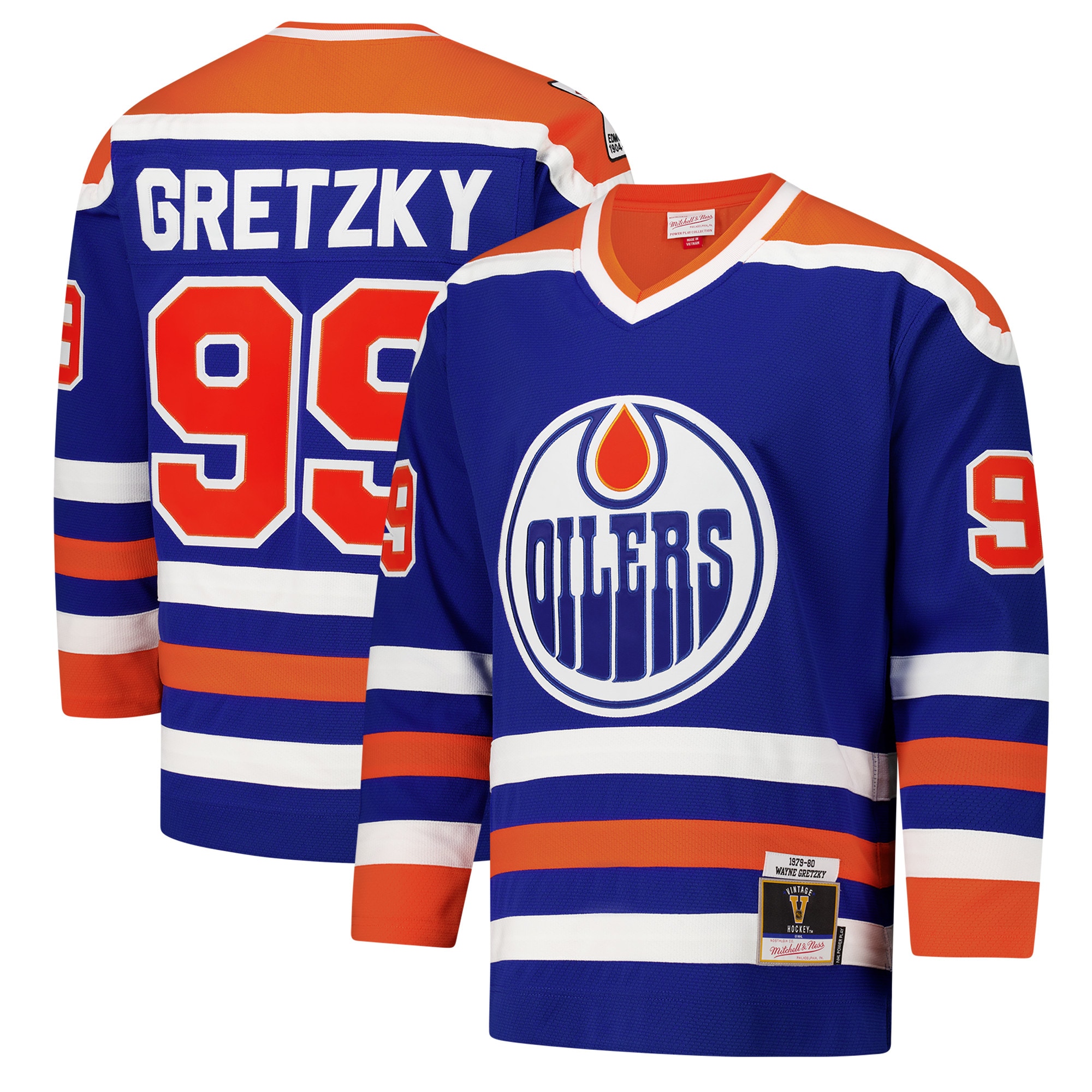 Men's Edmonton Oilers Wayne Gretzky Royal 1979-80 Power Play Jersey - JS673 