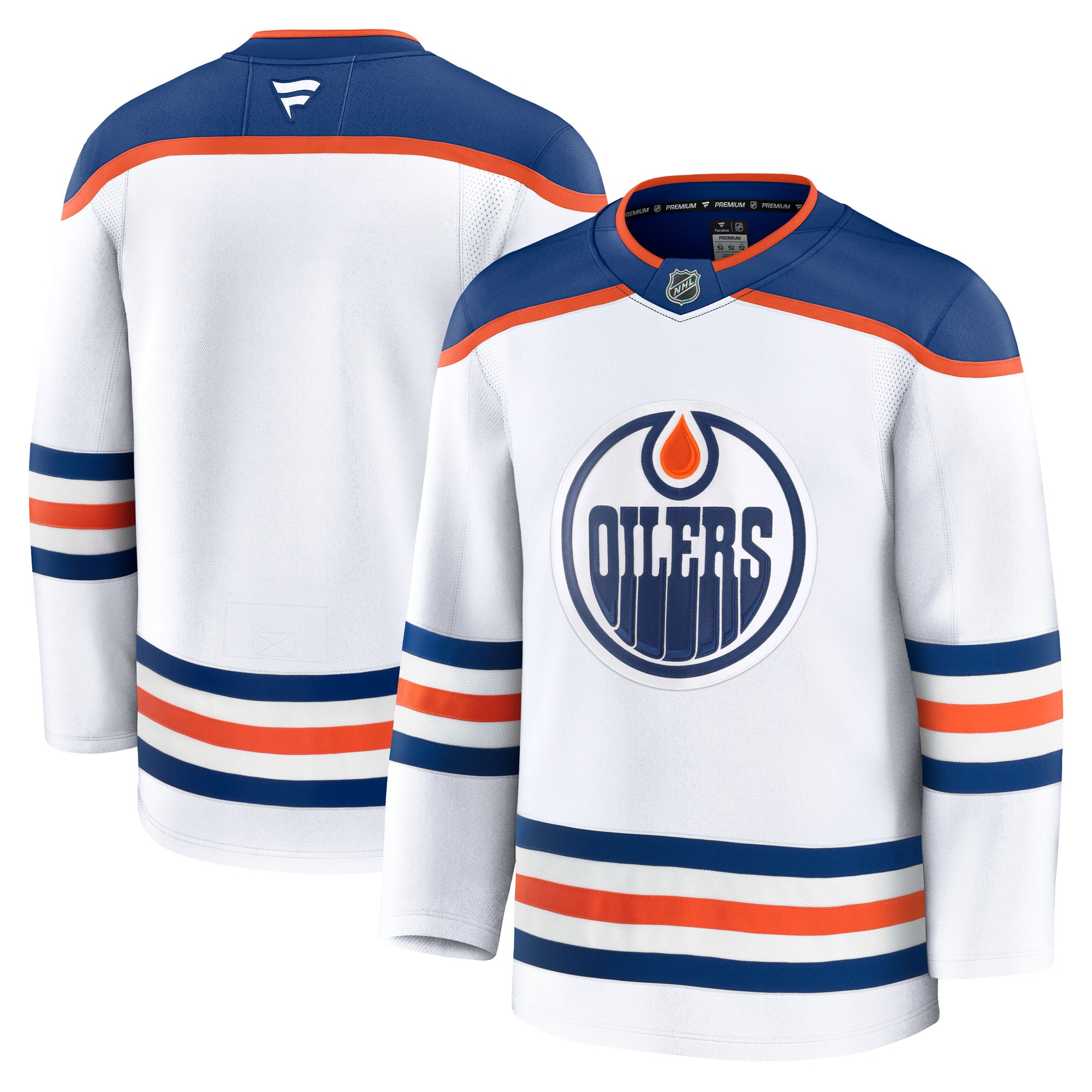 Men's Edmonton Oilers White Away Premium Jersey - JS806 