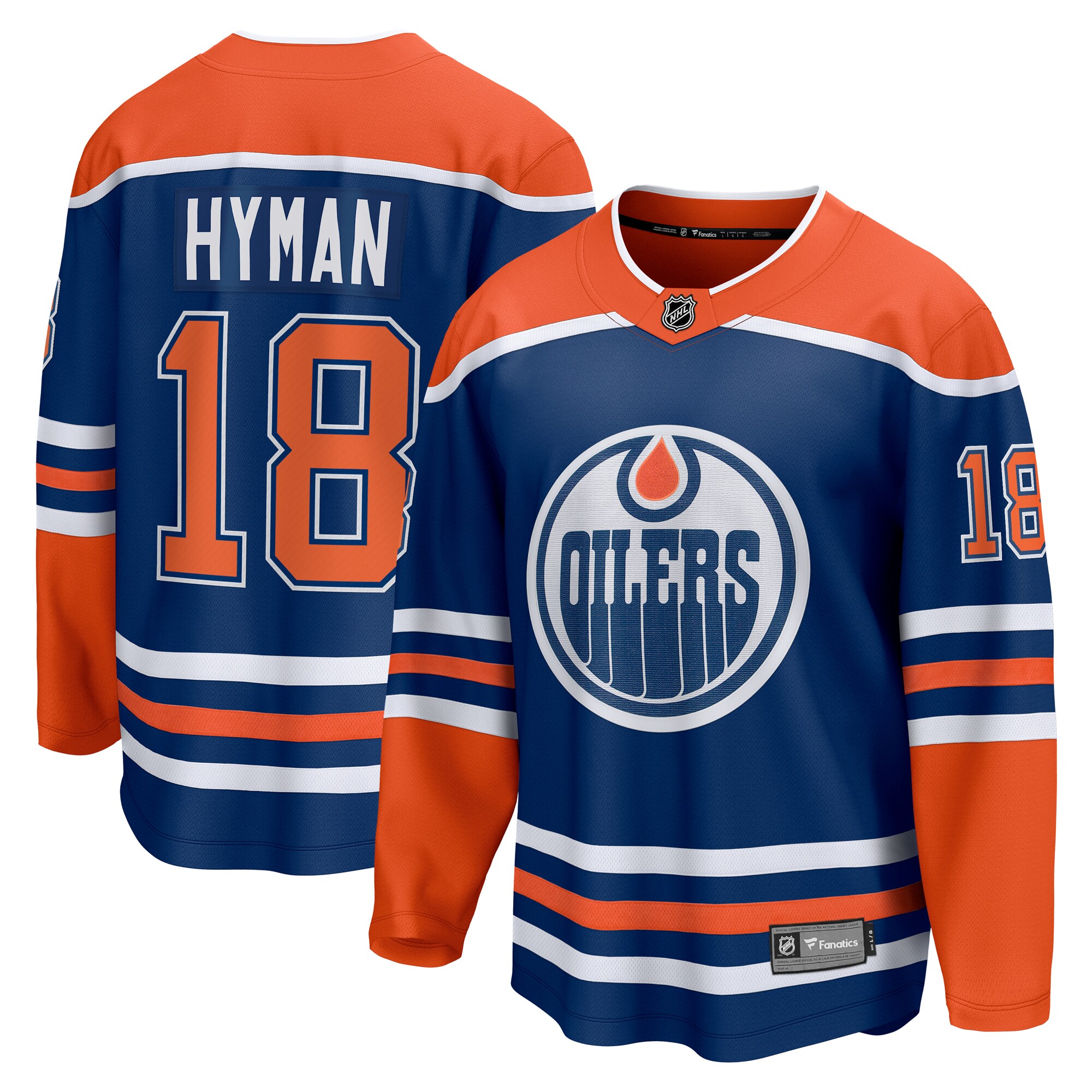 Men's Edmonton Oilers Zach Hyman Royal Home Breakaway Player Jersey - JS188 