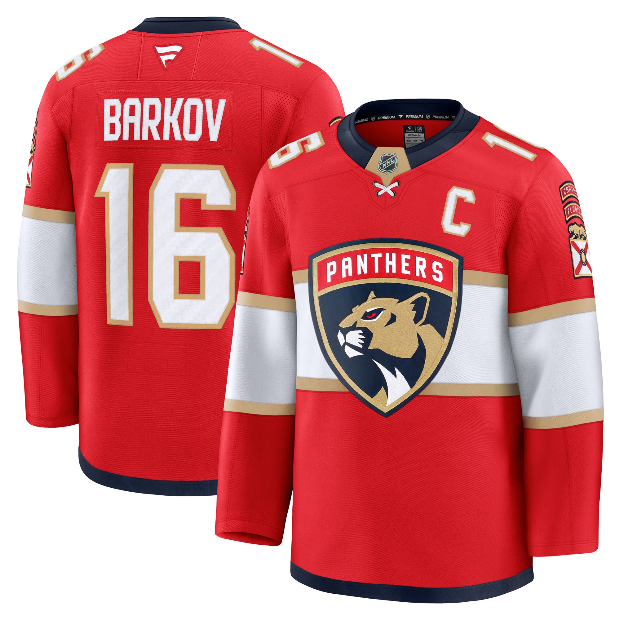 Men's Florida Panthers Aleksander Barkov Red Home Premium Jersey - JS893 