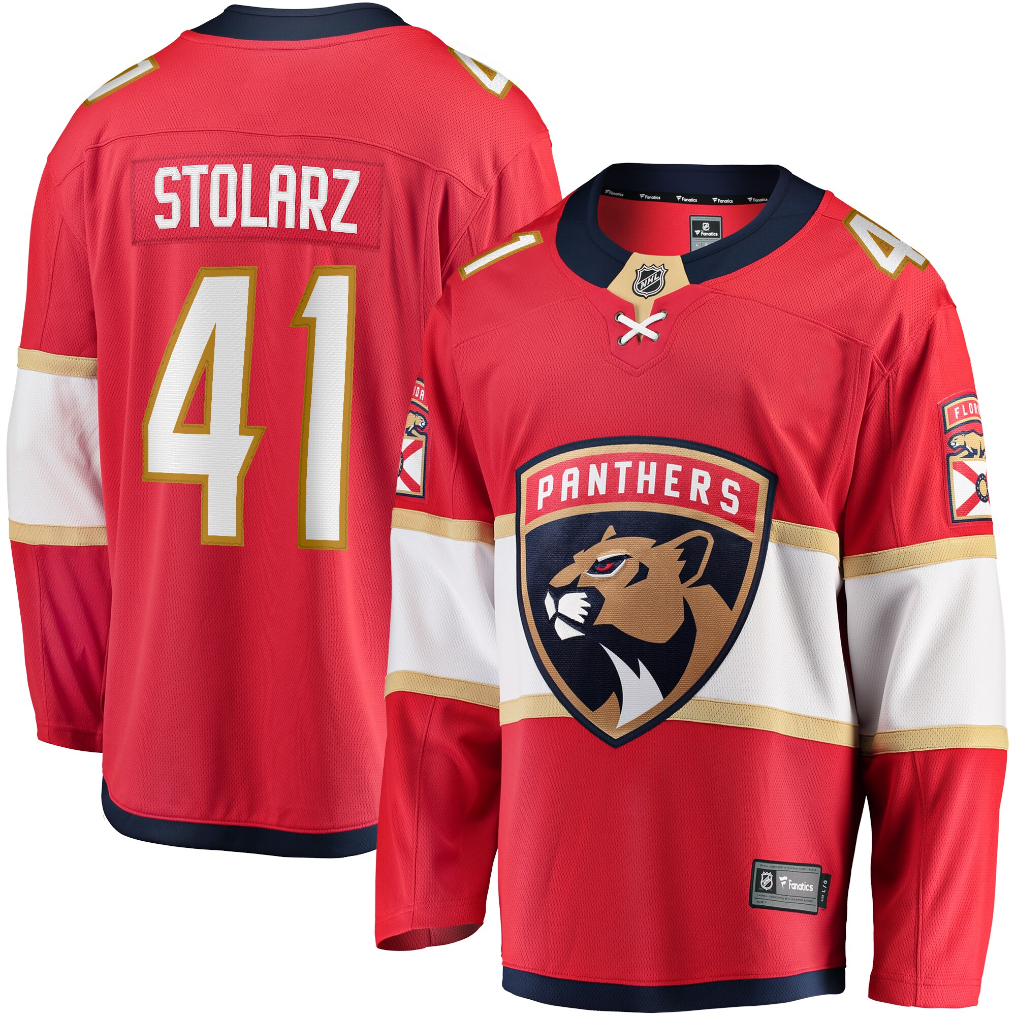 Men's Florida Panthers Anthony Stolarz Red Home Breakaway Jersey - JS453 