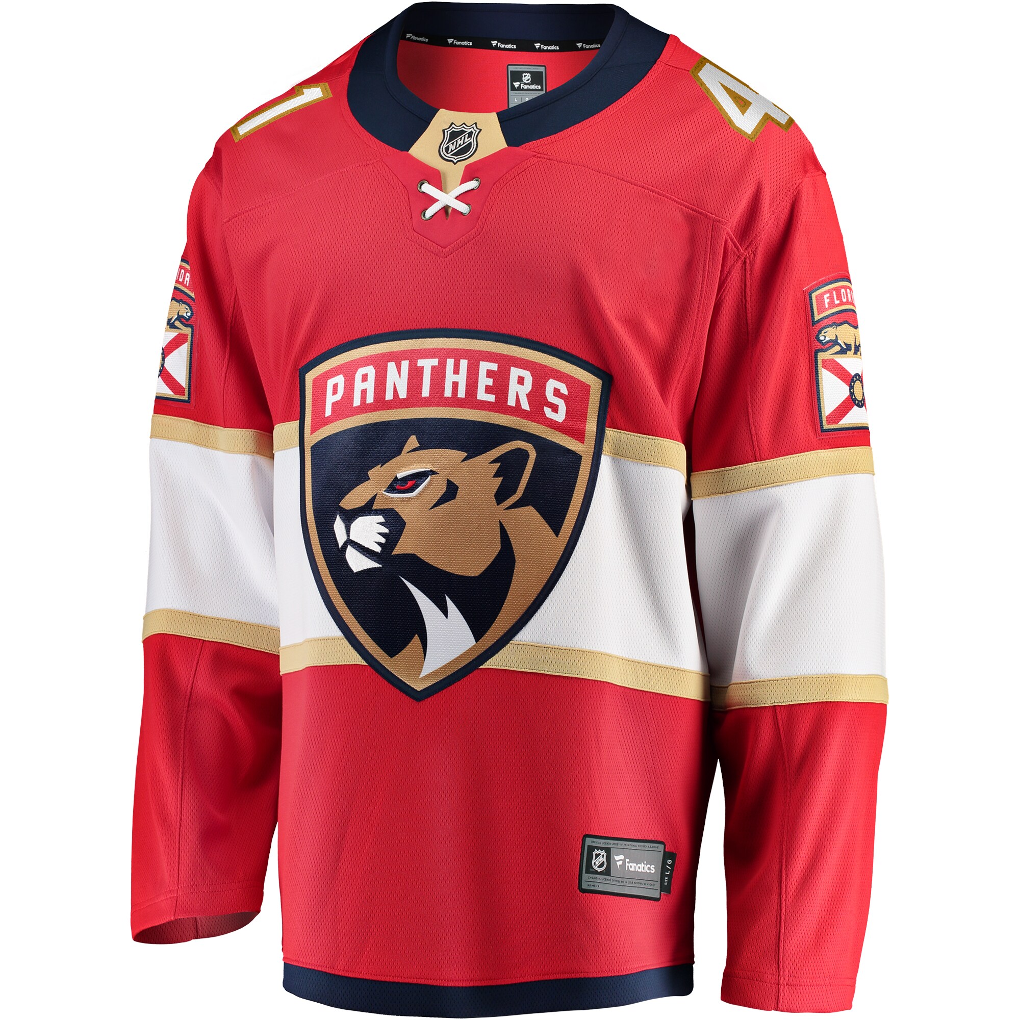 Alternative view of Men's Florida Panthers Anthony Stolarz Red Home Breakaway Jersey - JS453 