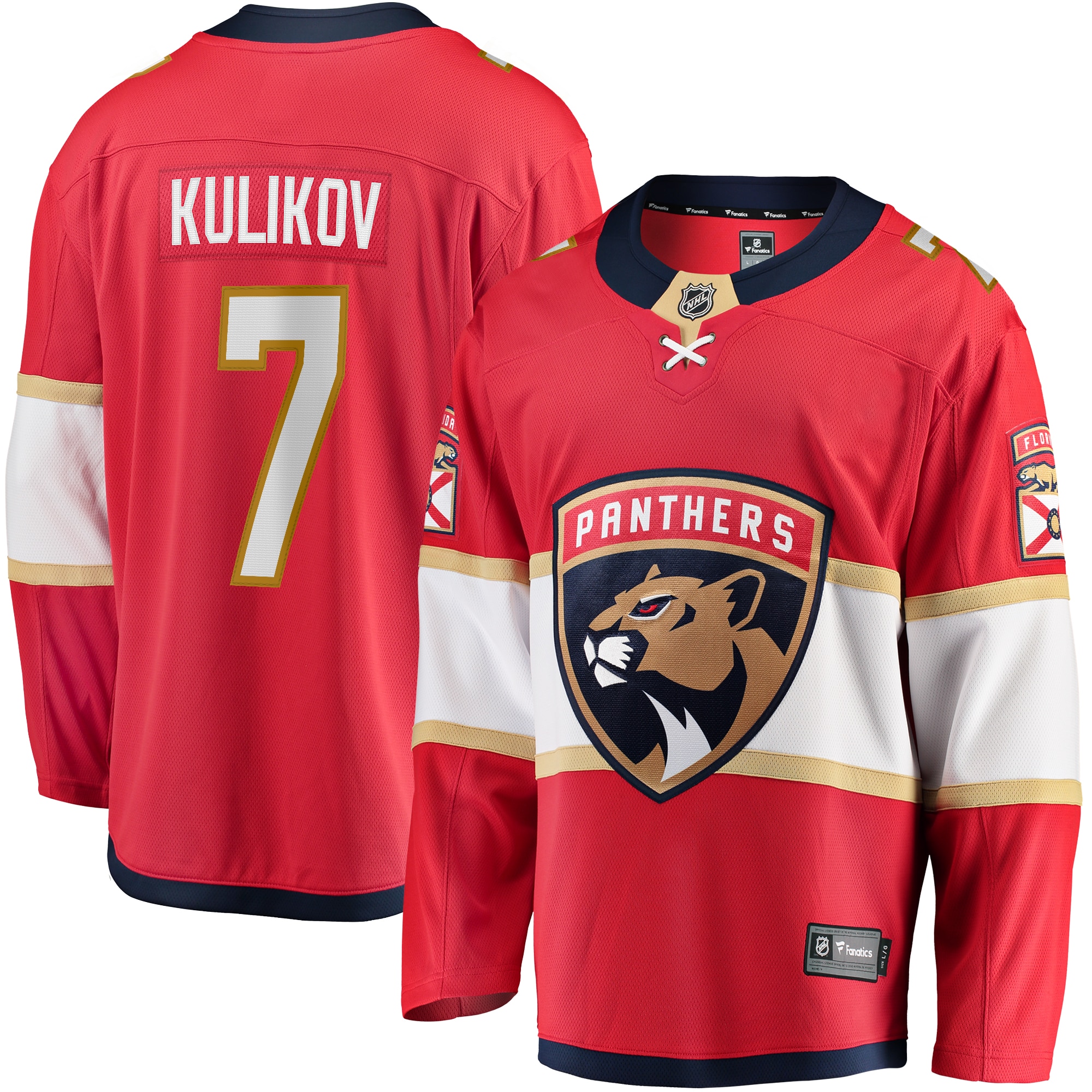 Men's Florida Panthers Dmitry Kulikov Red Premier Breakaway Player Jersey - JS684 